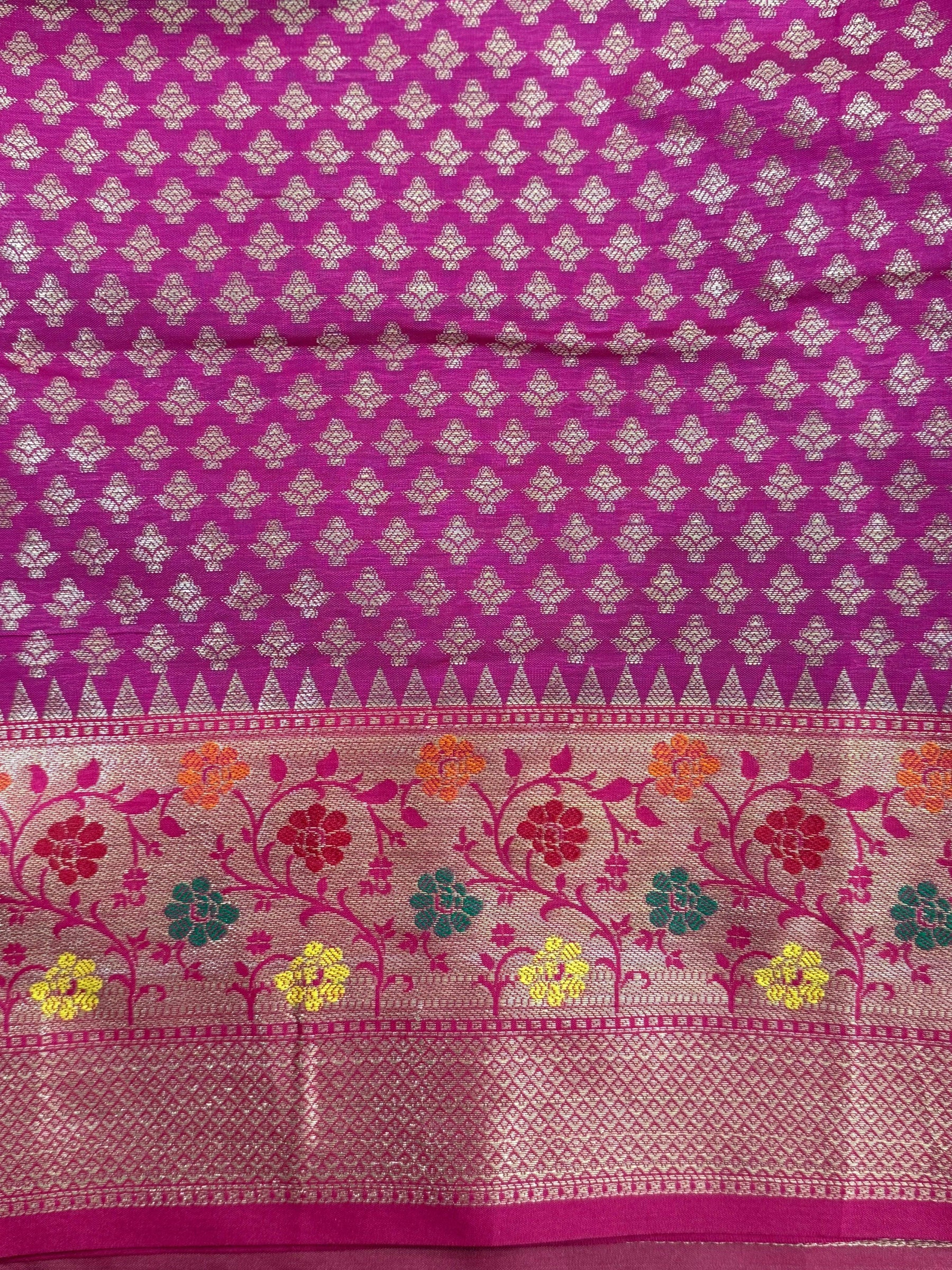 Green Banarasi Minakari Katan Silk Saree