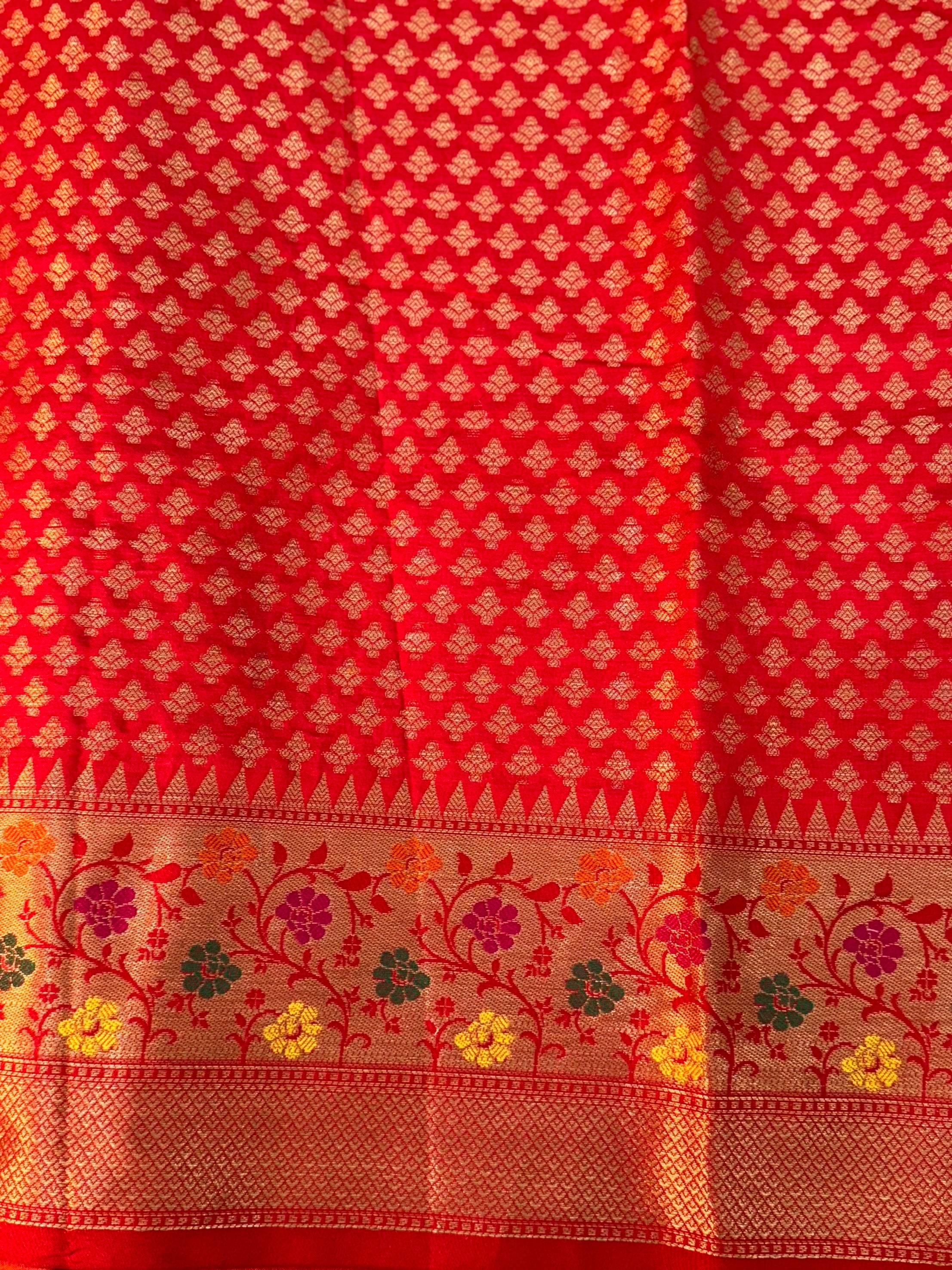 Yellow Banarasi Minakari Katan Silk Saree