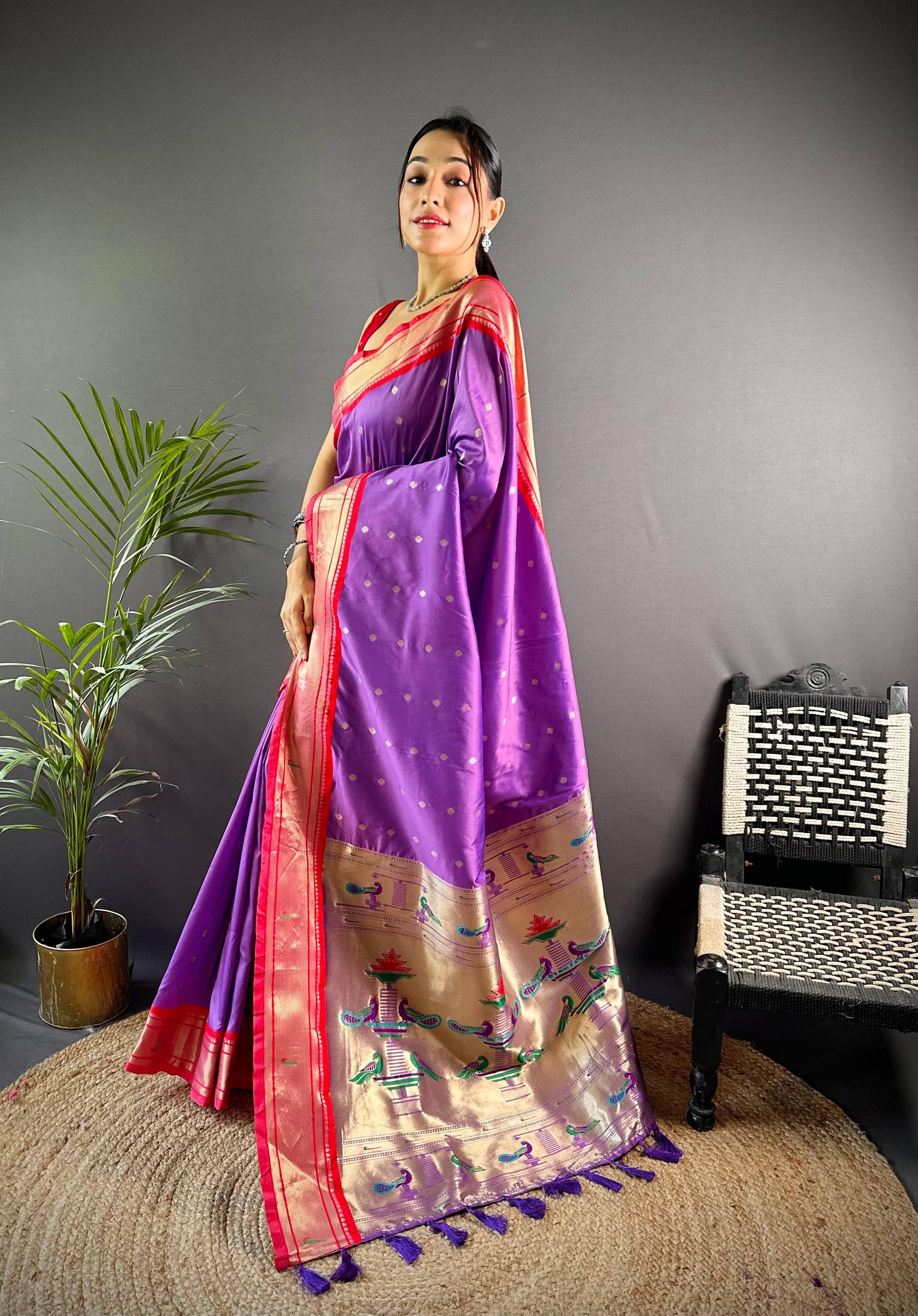 Soft Yeola Paithani Saree with Zari Weaving - Luxe