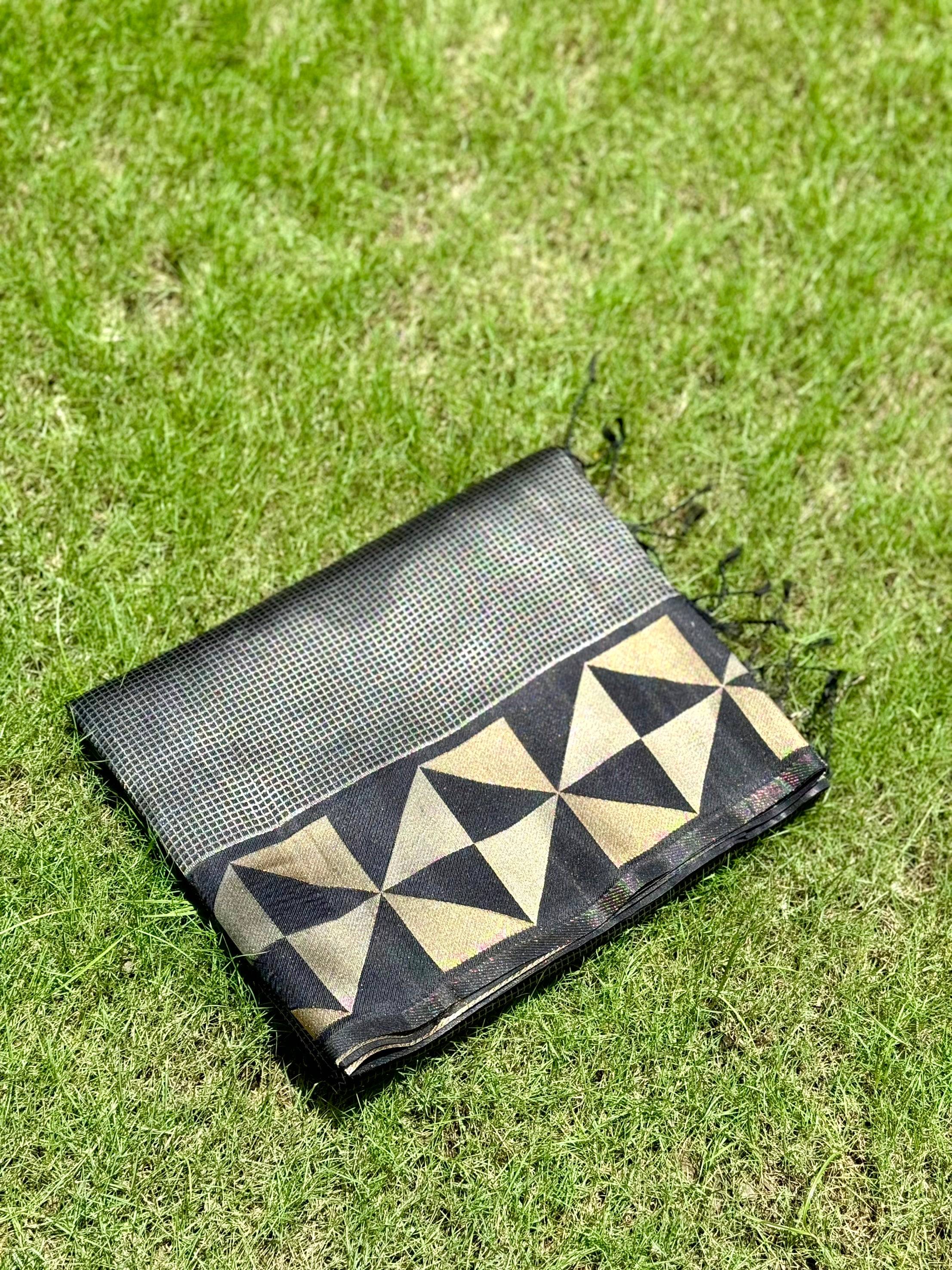 Black Sona Chandi Weave Katan Silk Saree