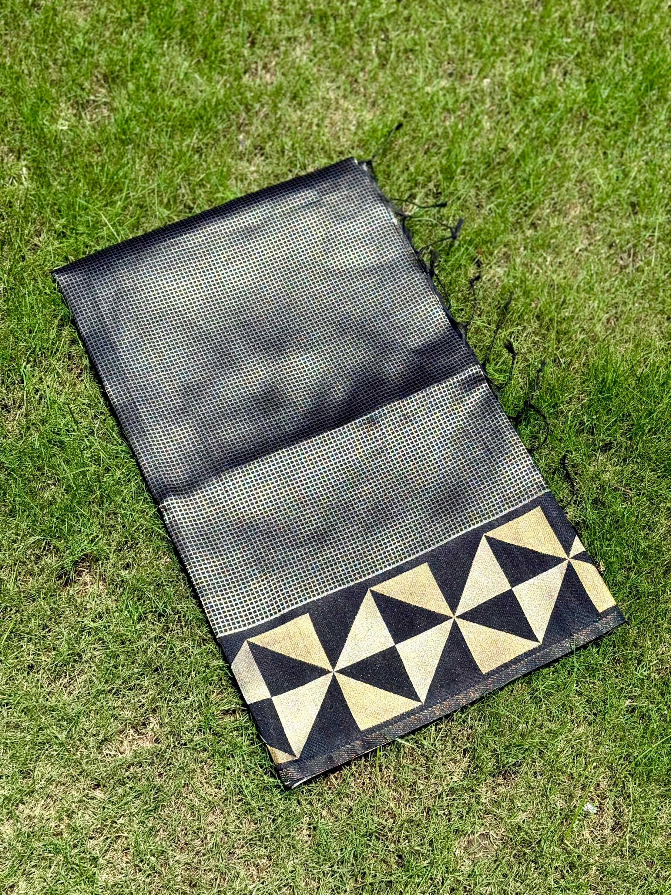 Black Sona Chandi Weave Katan Silk Saree