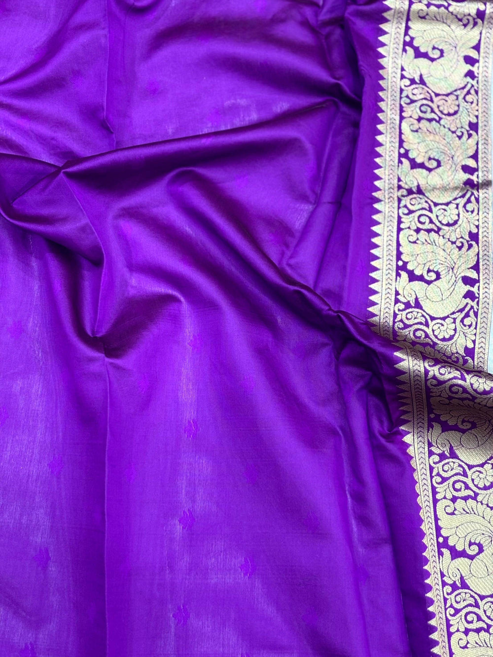 Peacock Grey Banarasi Silk Saree