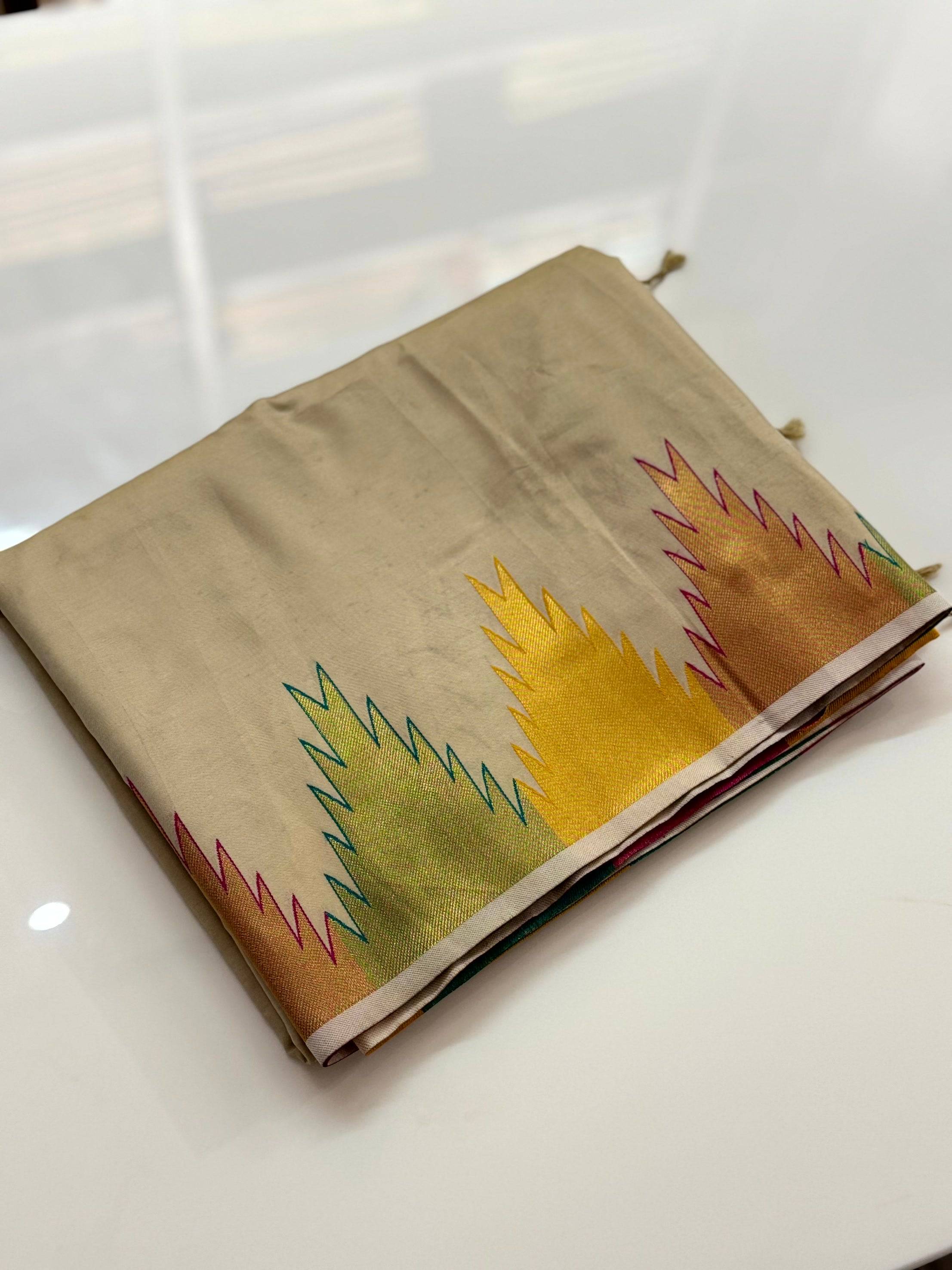 Chiku Copper Radiance Katan Silk Saree