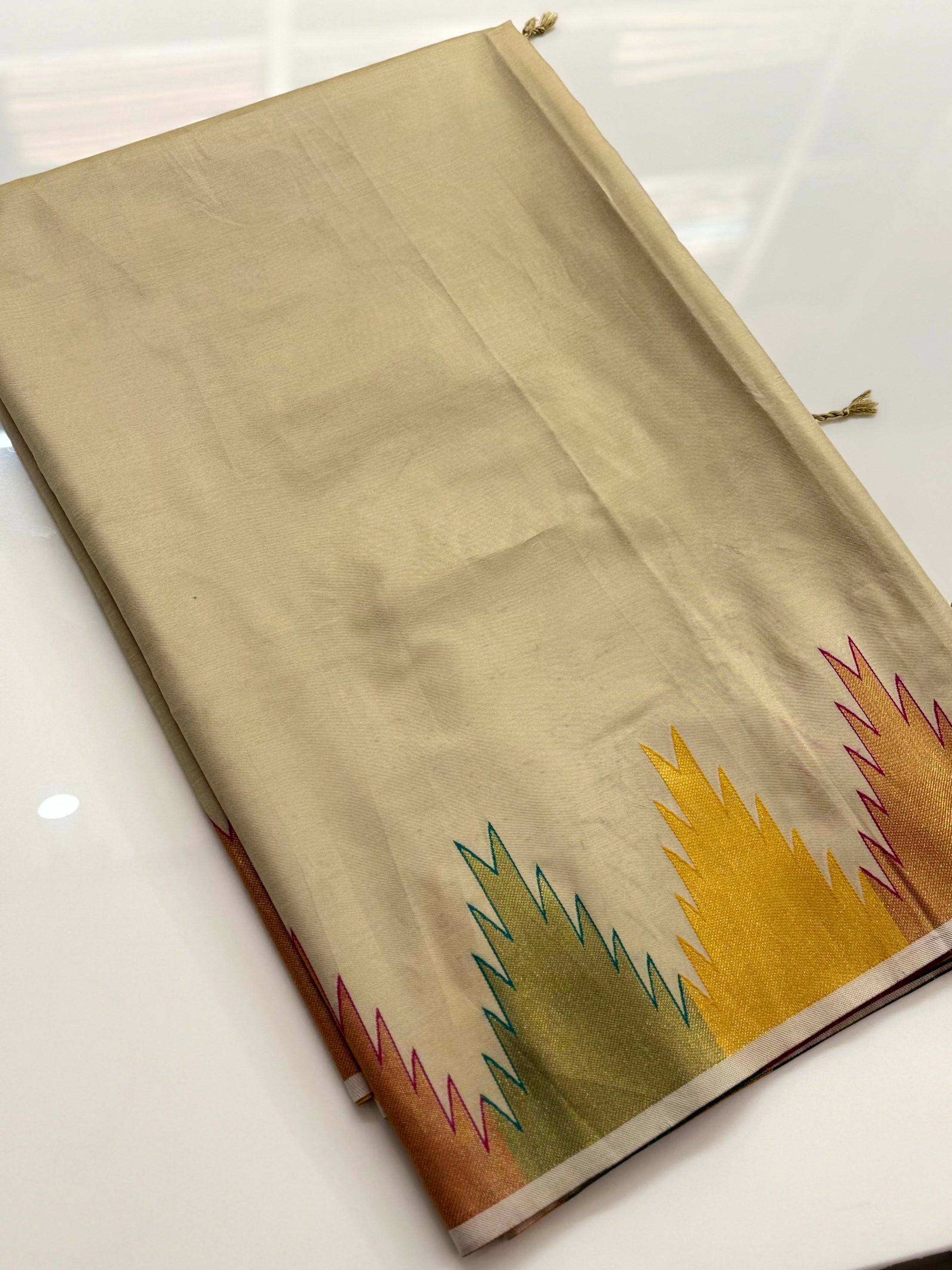 Chiku Copper Radiance Katan Silk Saree