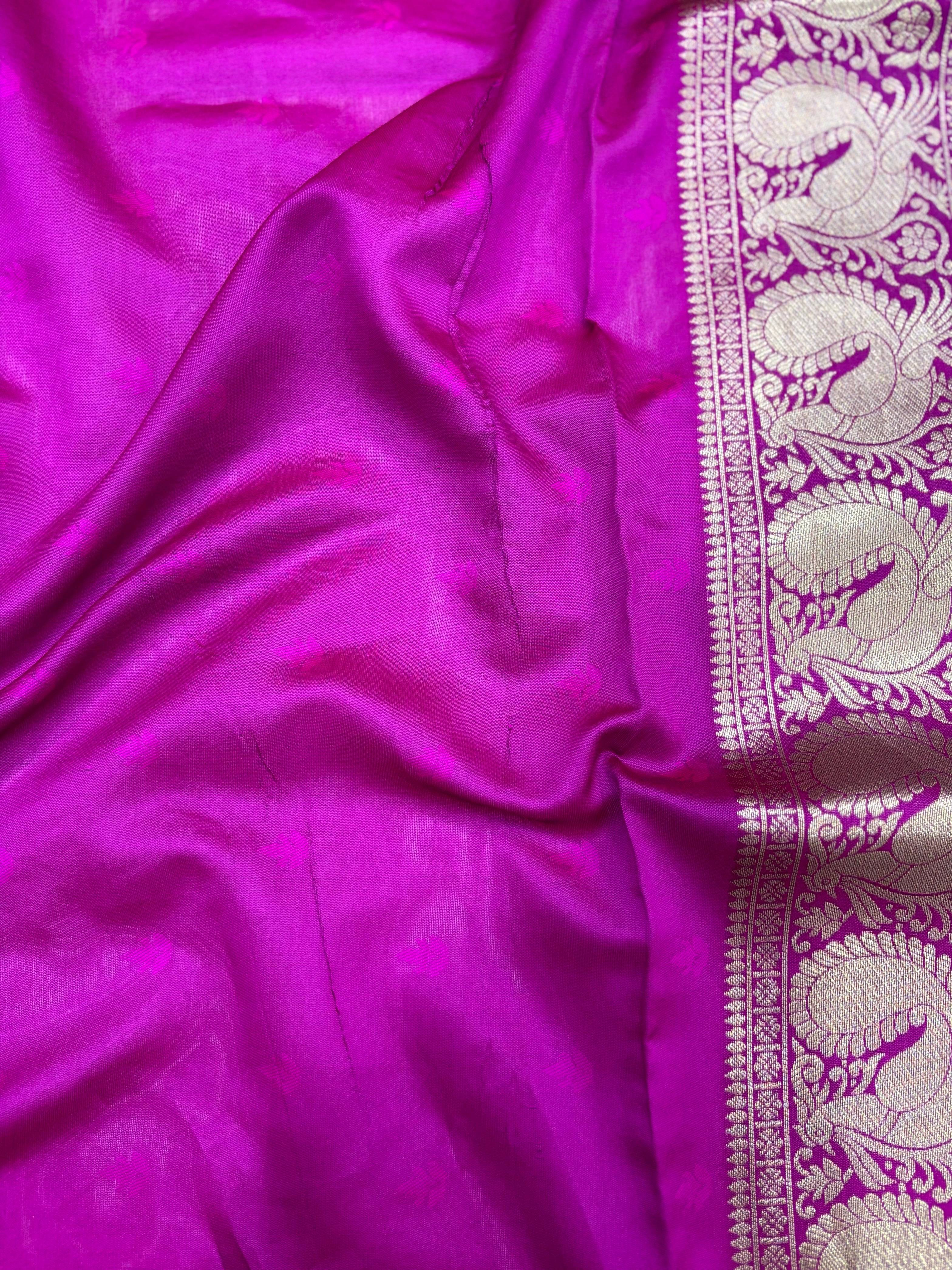 Rama Banarasi Silver Buttas Zari Weaving Saree