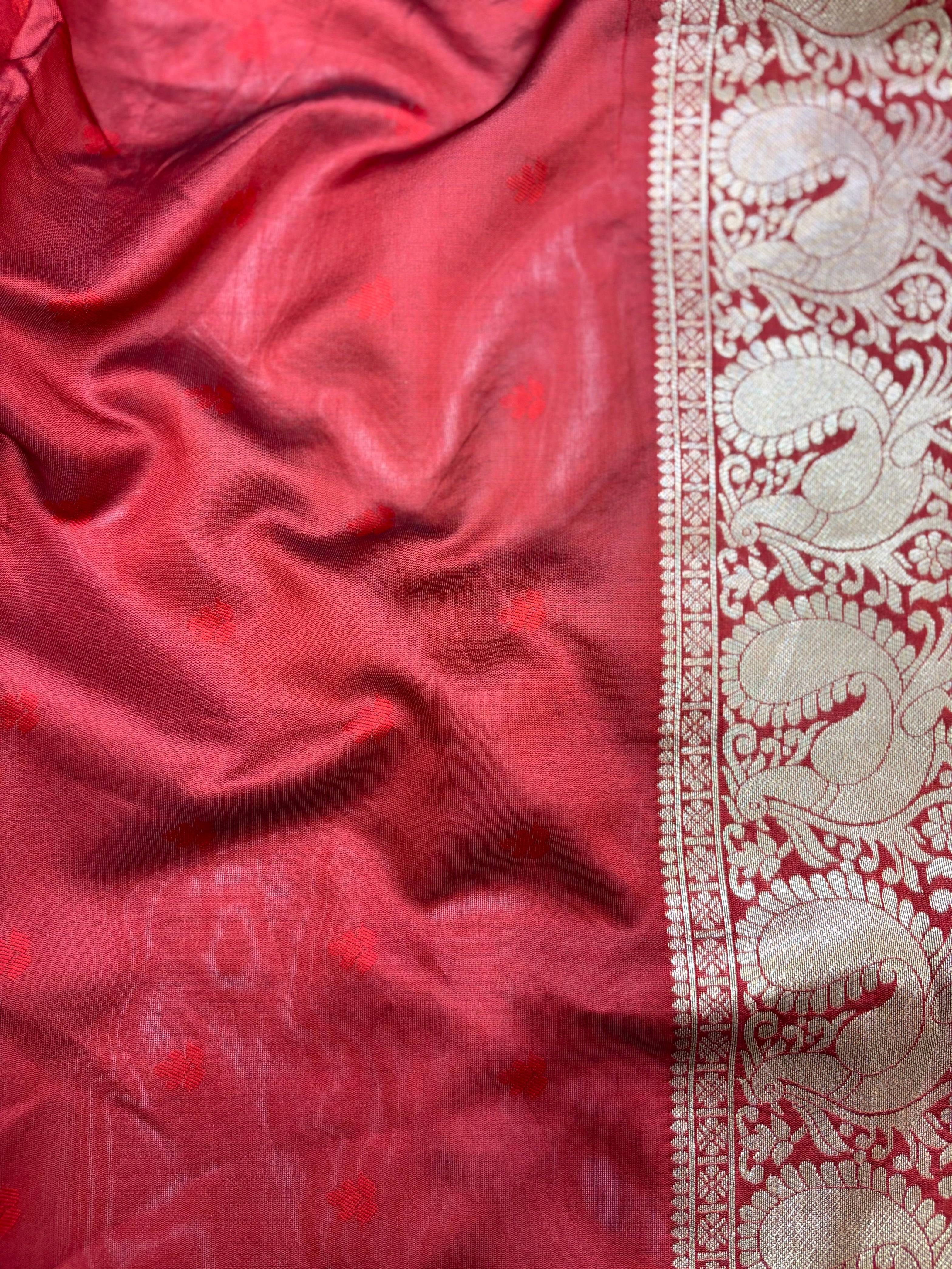 Green Banarasi Silver Buttas Zari Weaving Saree