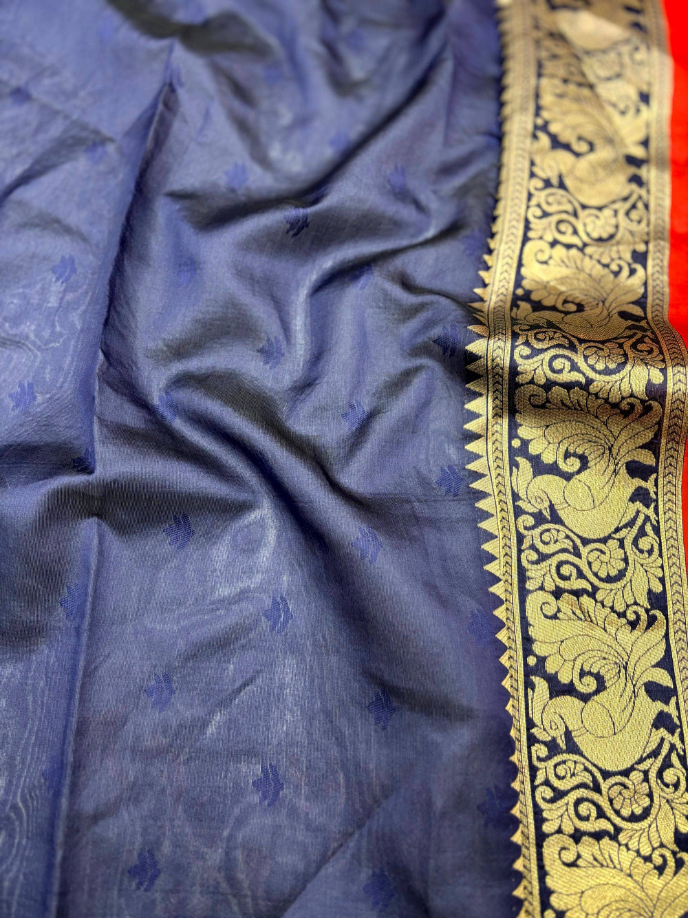 Peacock Blue Banarasi Silk Saree
