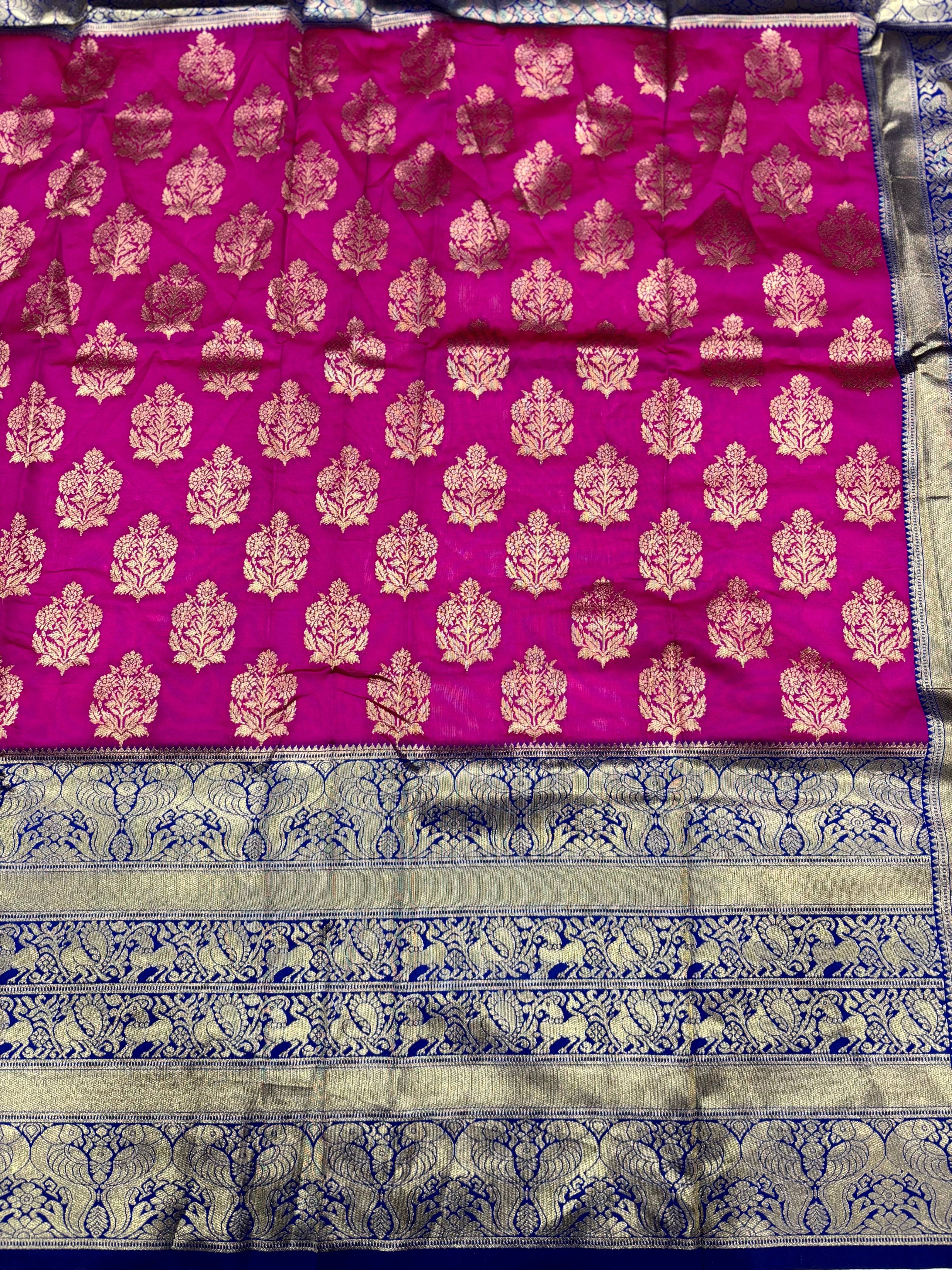 Royal Purple Woven Design Banarasi Saree