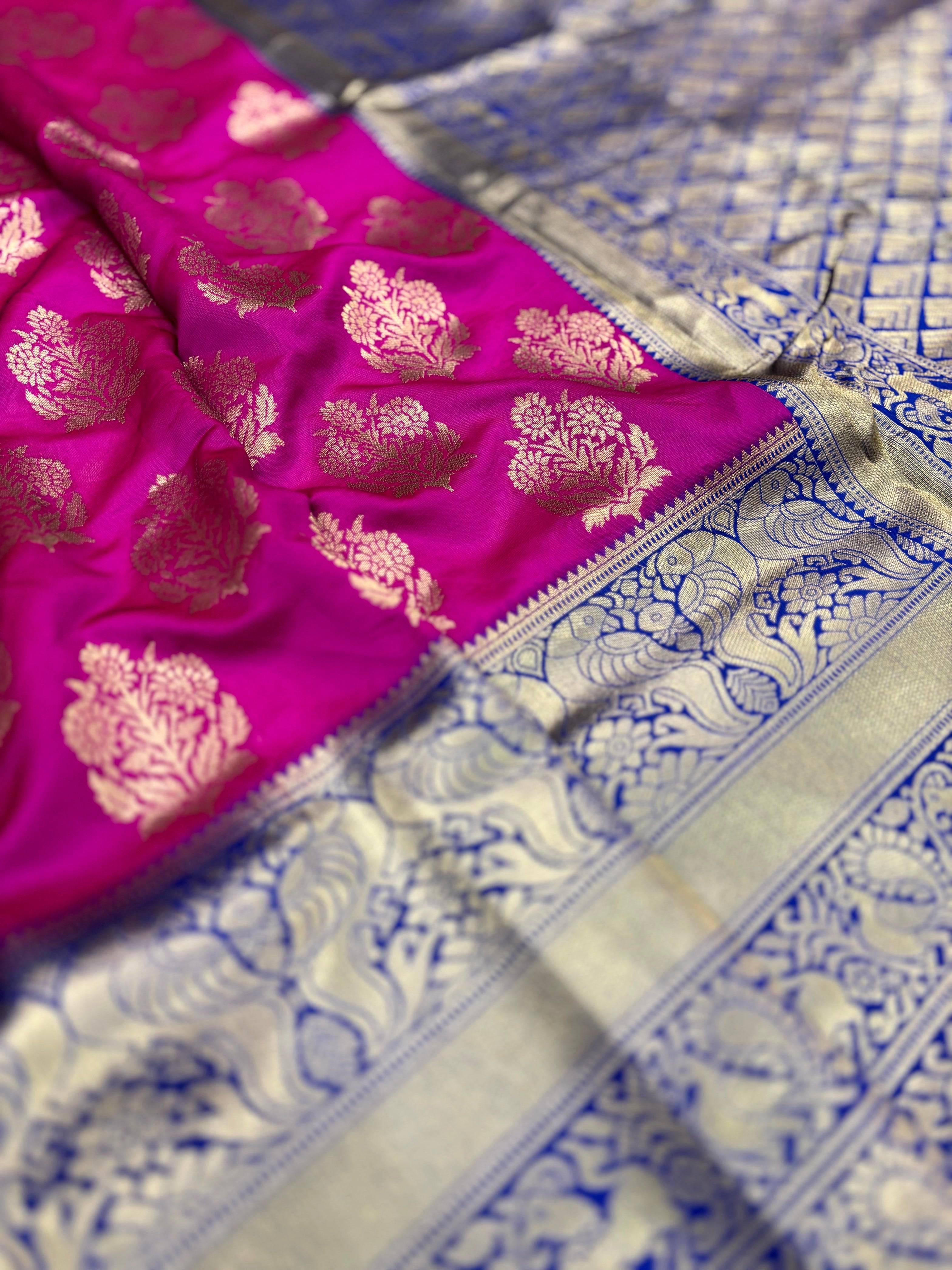 Royal Purple Woven Design Banarasi Saree