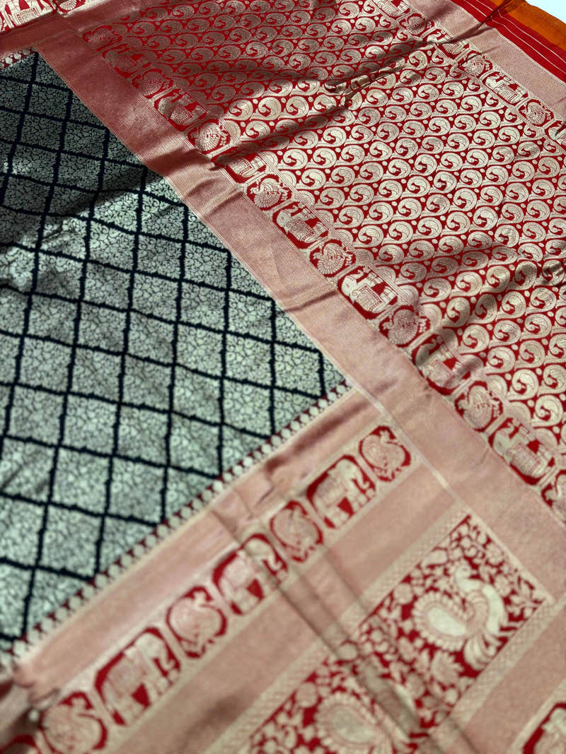Royal Black Kanjivaram Silk Saree