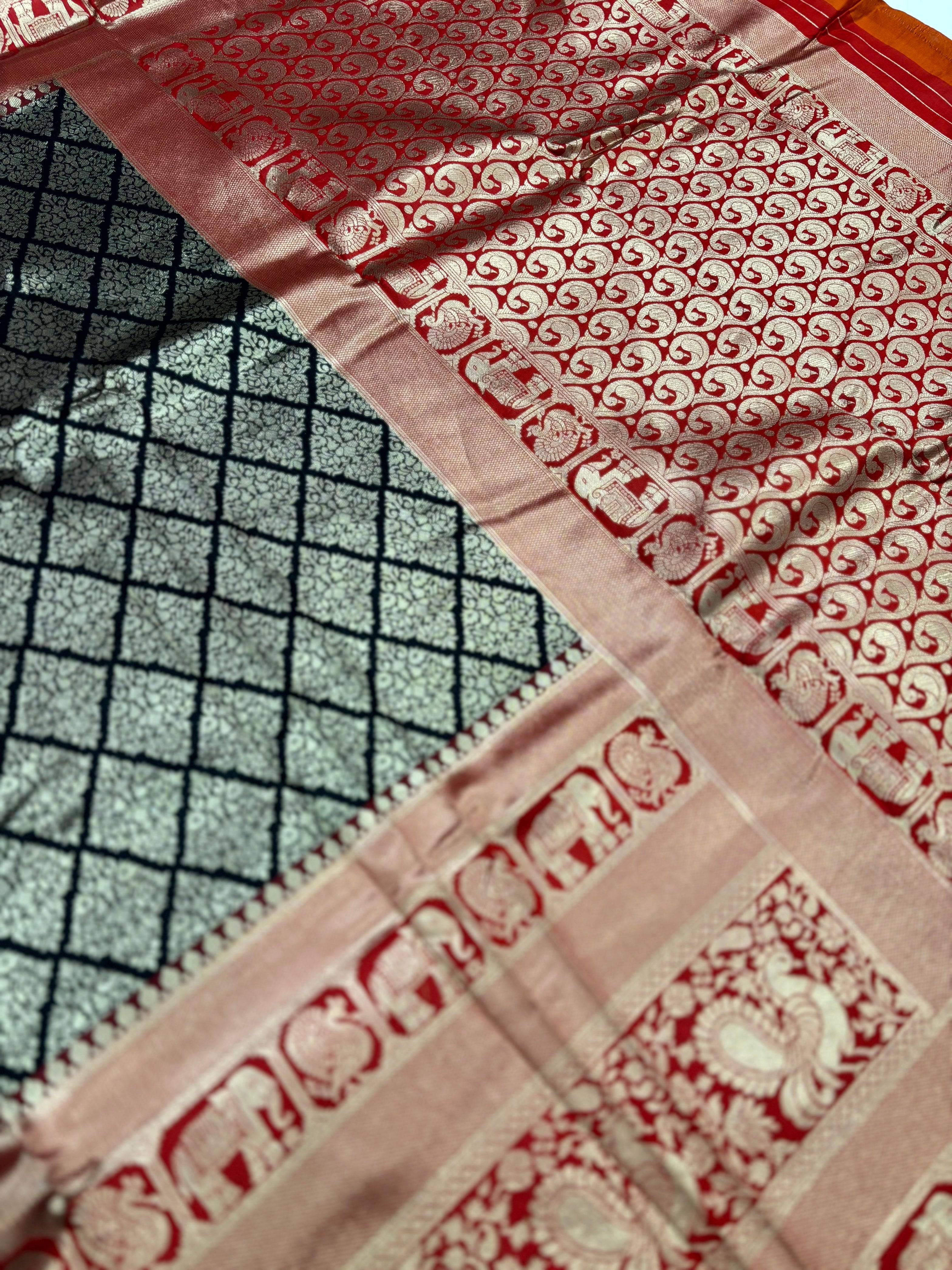 Royal Black Kanjivaram Silk Saree