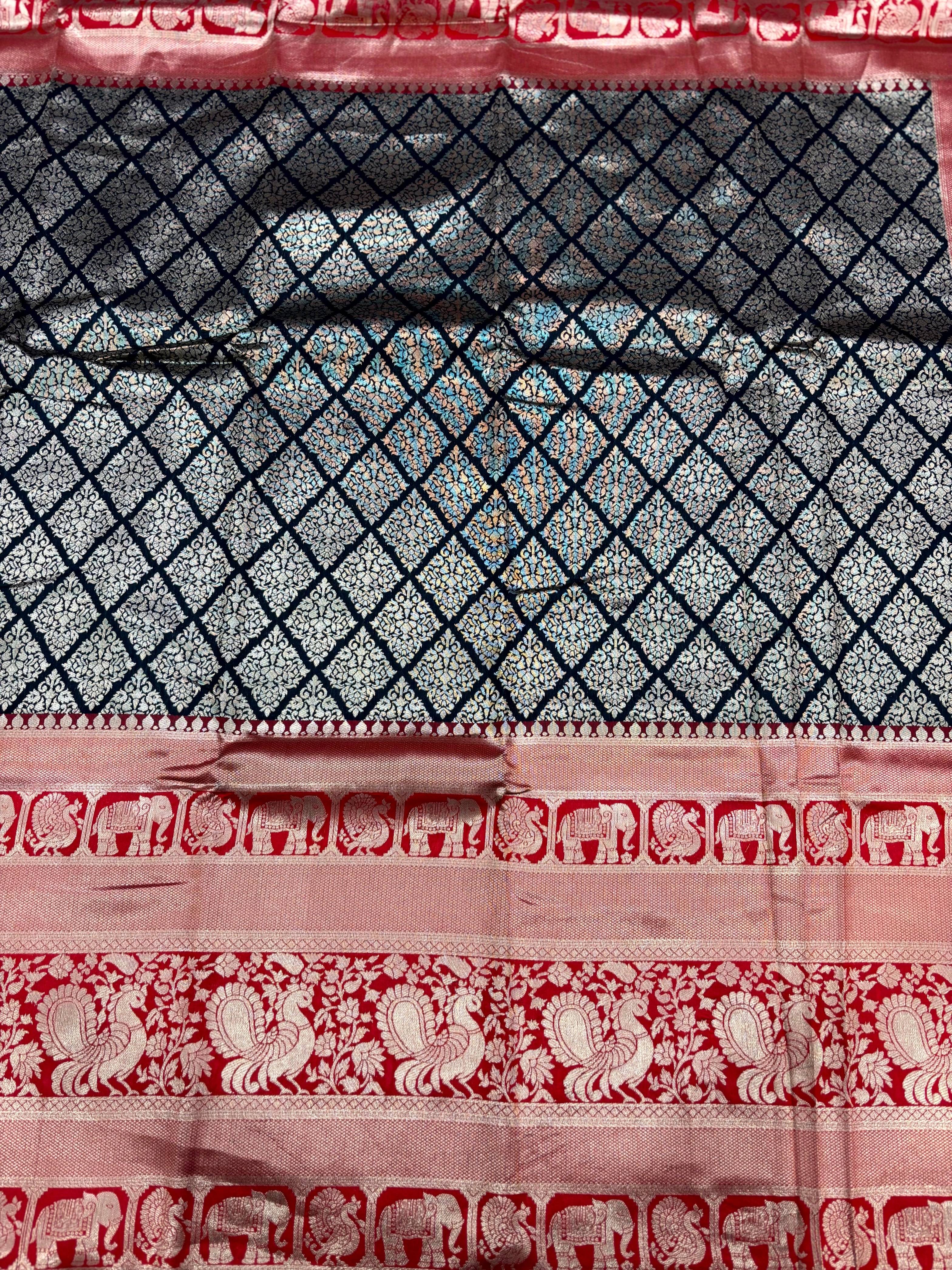 Royal Black Kanjivaram Silk Saree