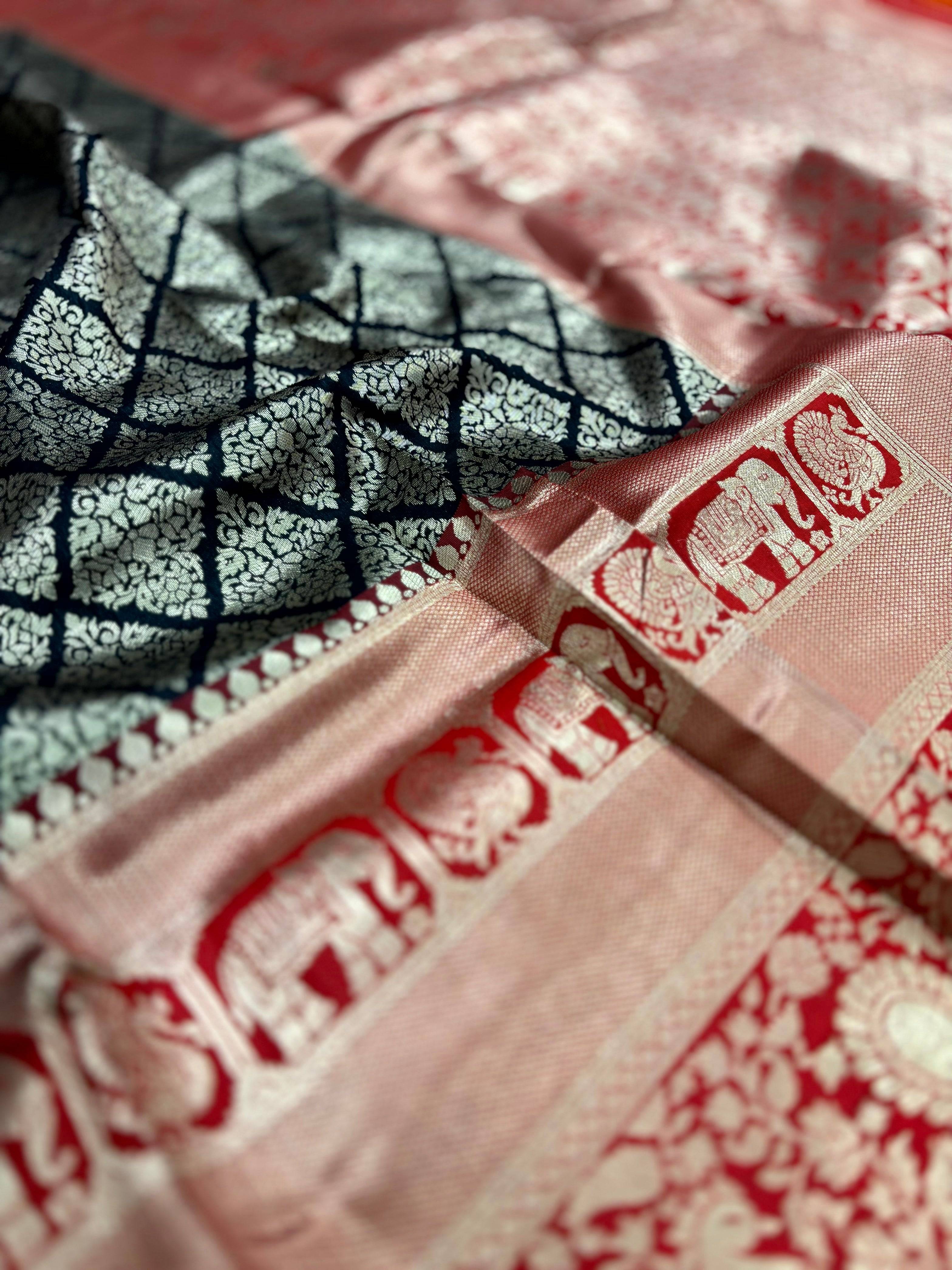 Royal Black Kanjivaram Silk Saree