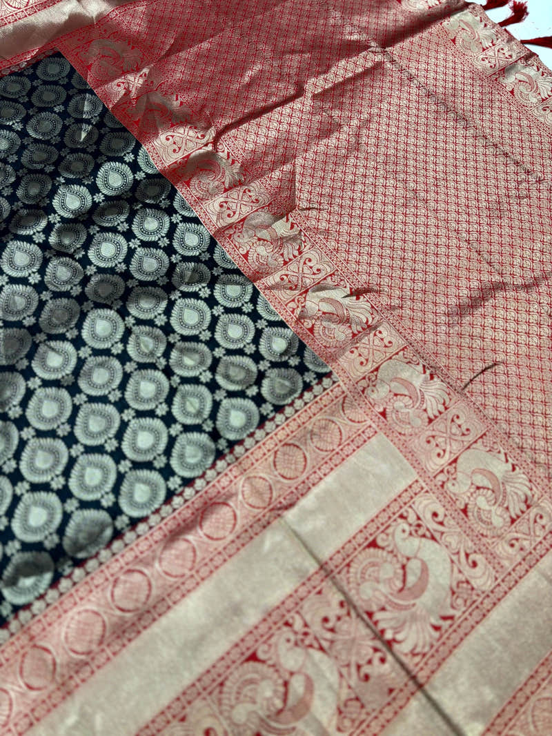 Radiant Black Banarasi Silk Saree