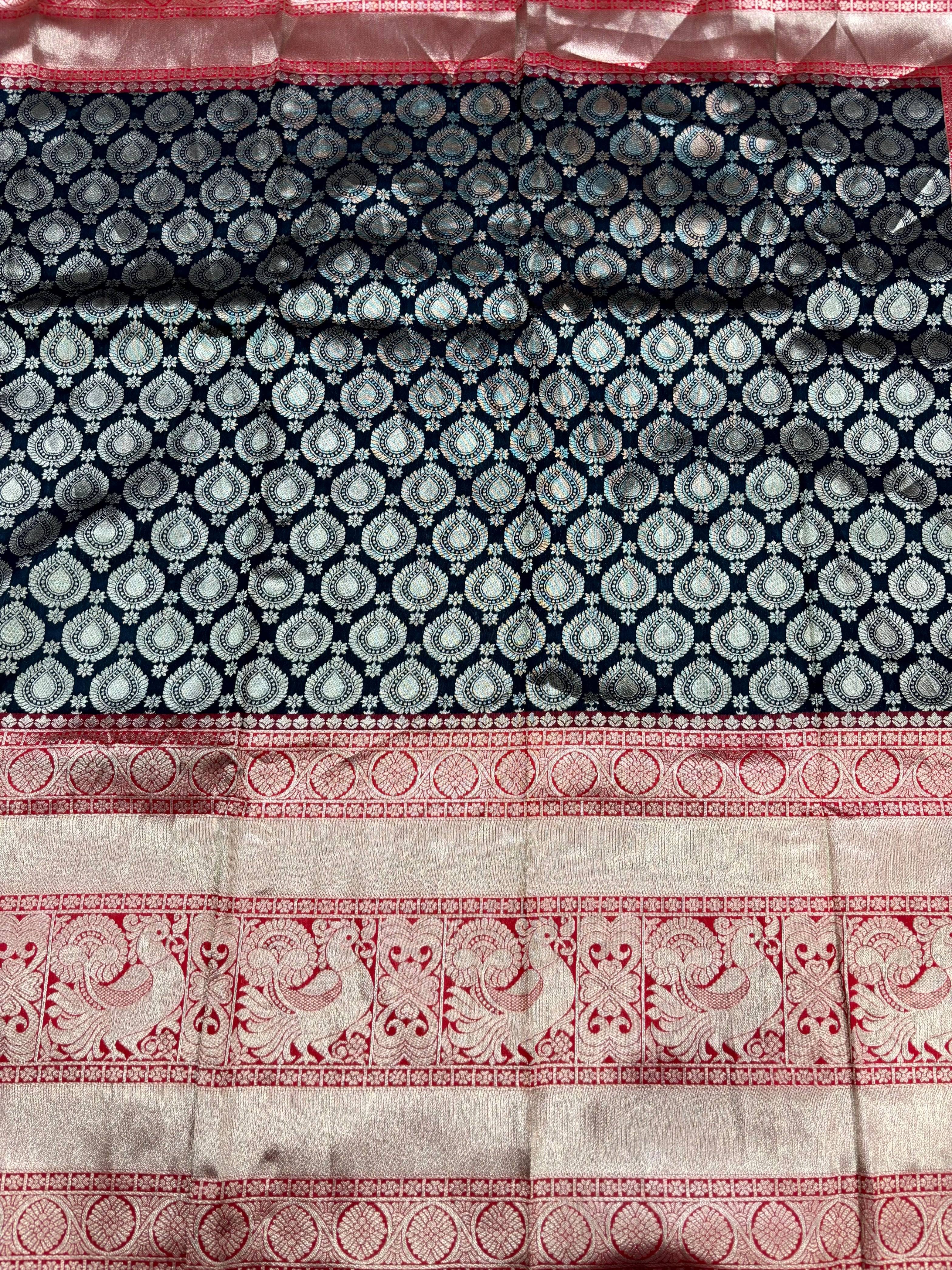 Radiant Black Banarasi Silk Saree