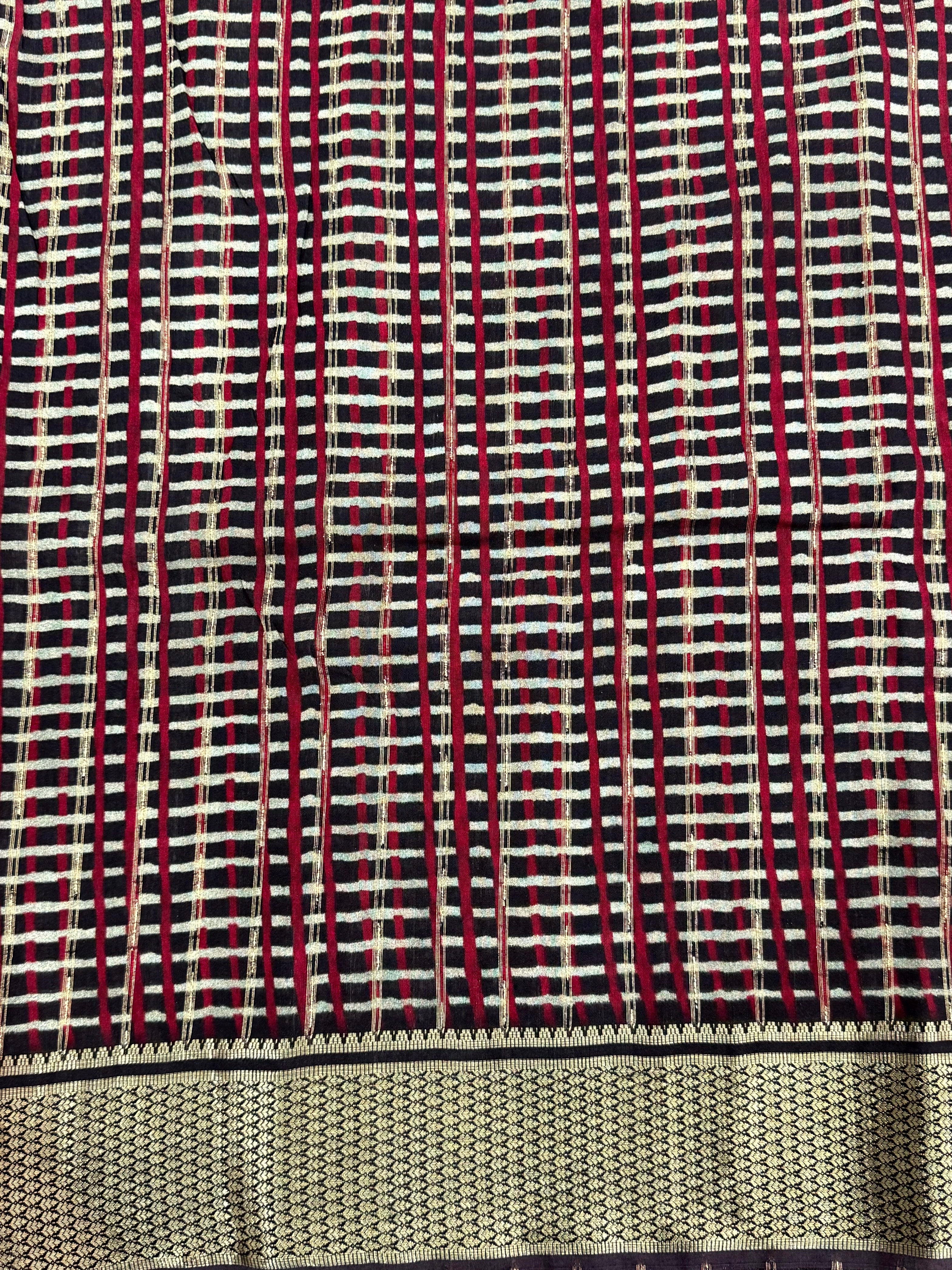 Heritage Cotton Viscose Block Print Saree