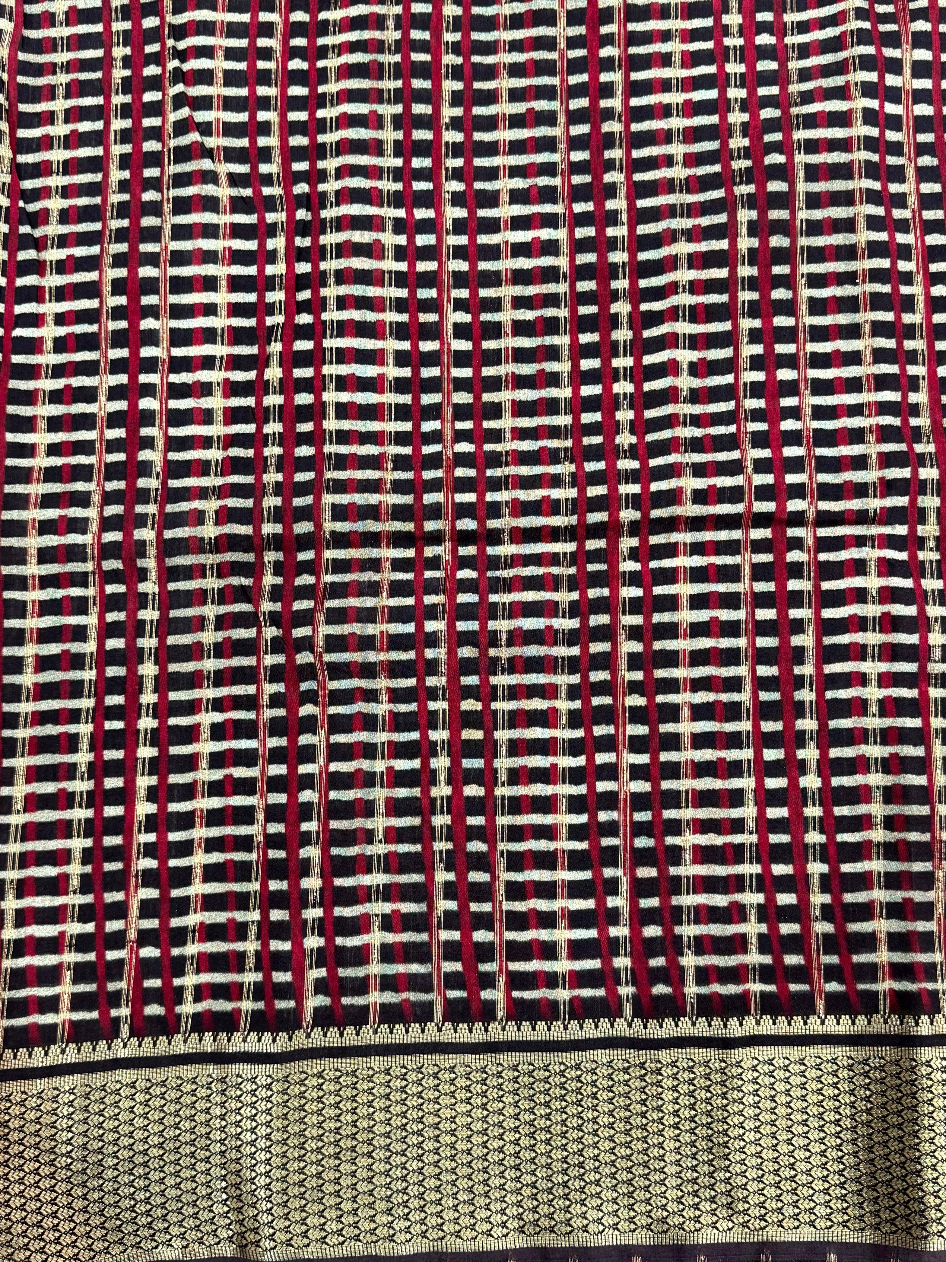 Heritage Cotton Viscose Block Print Saree