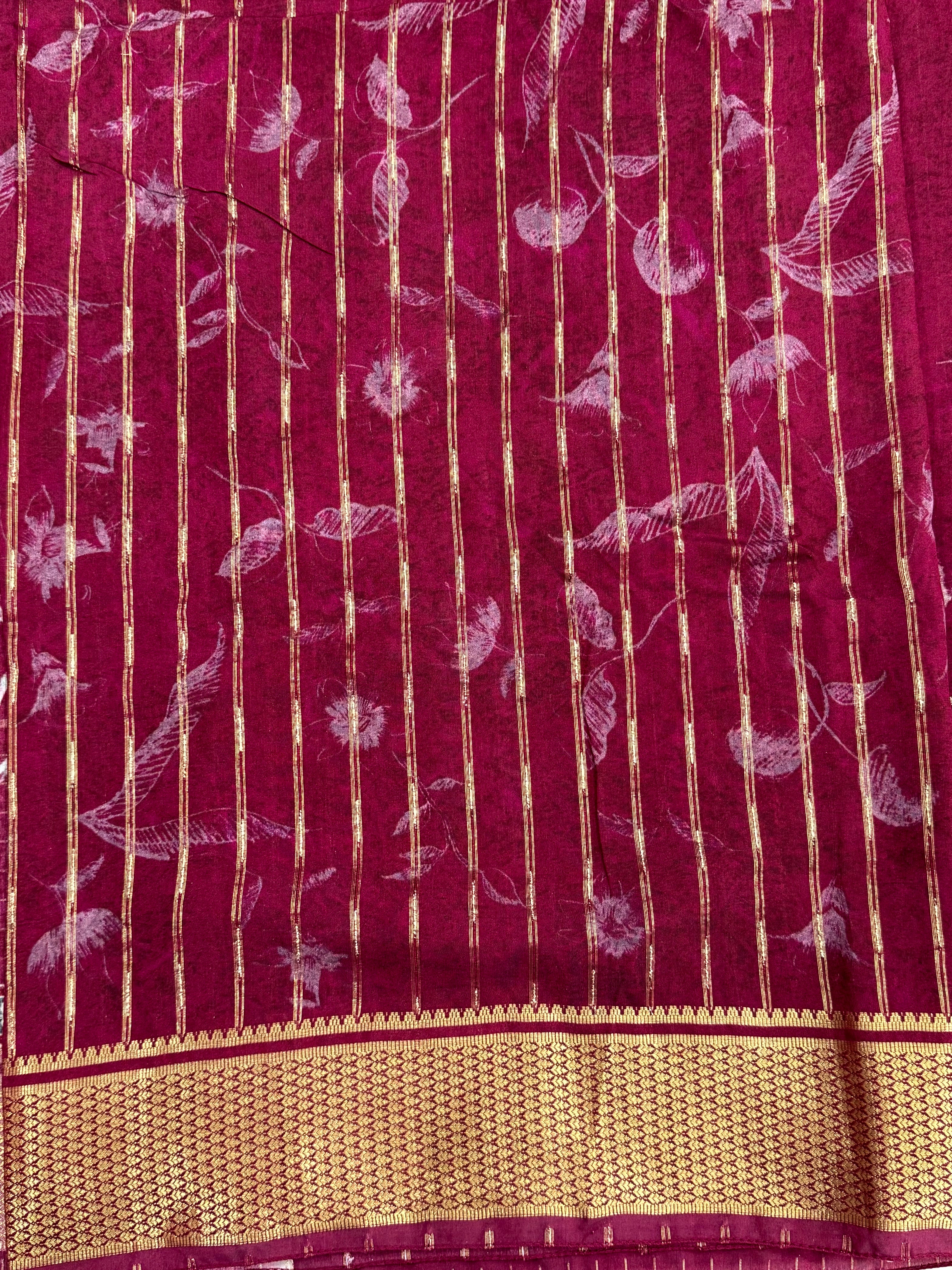 Elegant Wine Cotton Viscose Saree