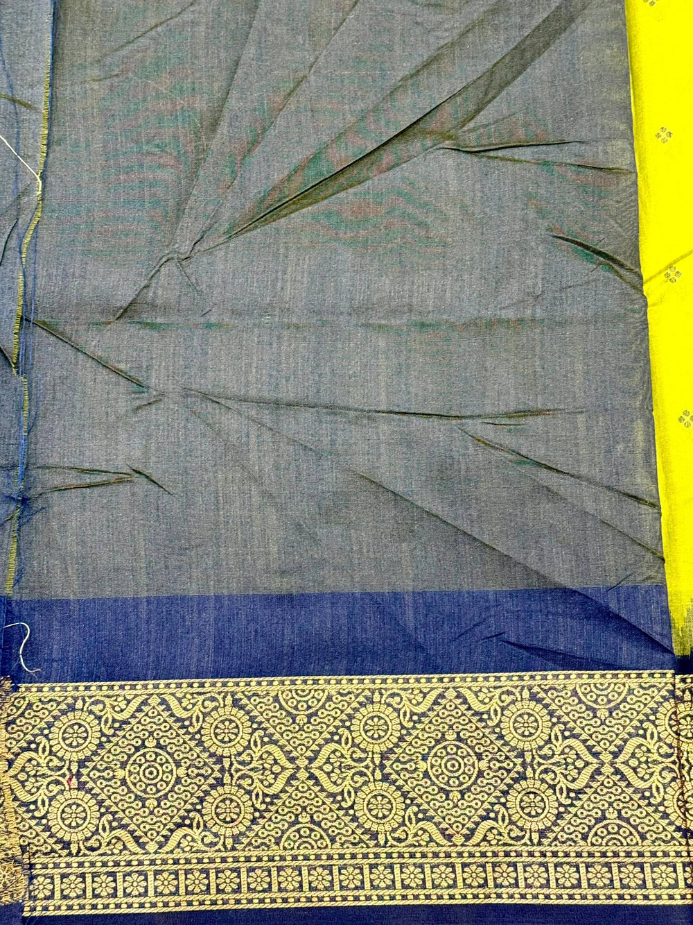 Green Crystal Raw Silk Kanchi Pattu Saree