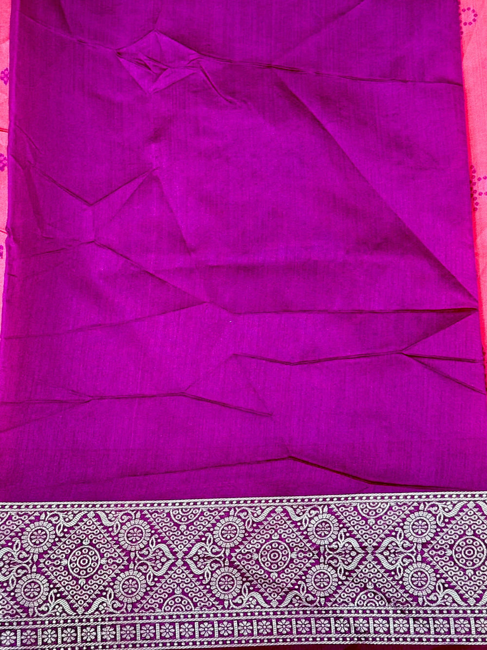 Pink Crystal Raw Silk Kanchi Pattu Saree