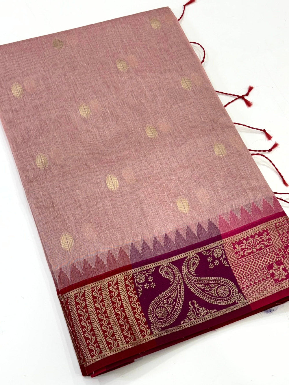Pink Soft Mull Kanchi Pattu Saree