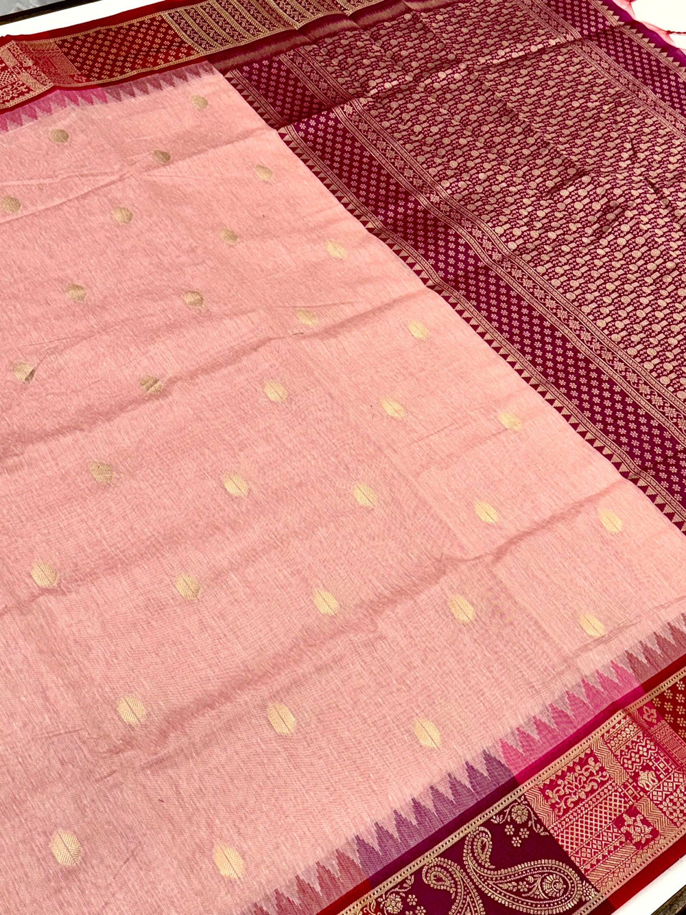 Pink Soft Mull Kanchi Pattu Saree