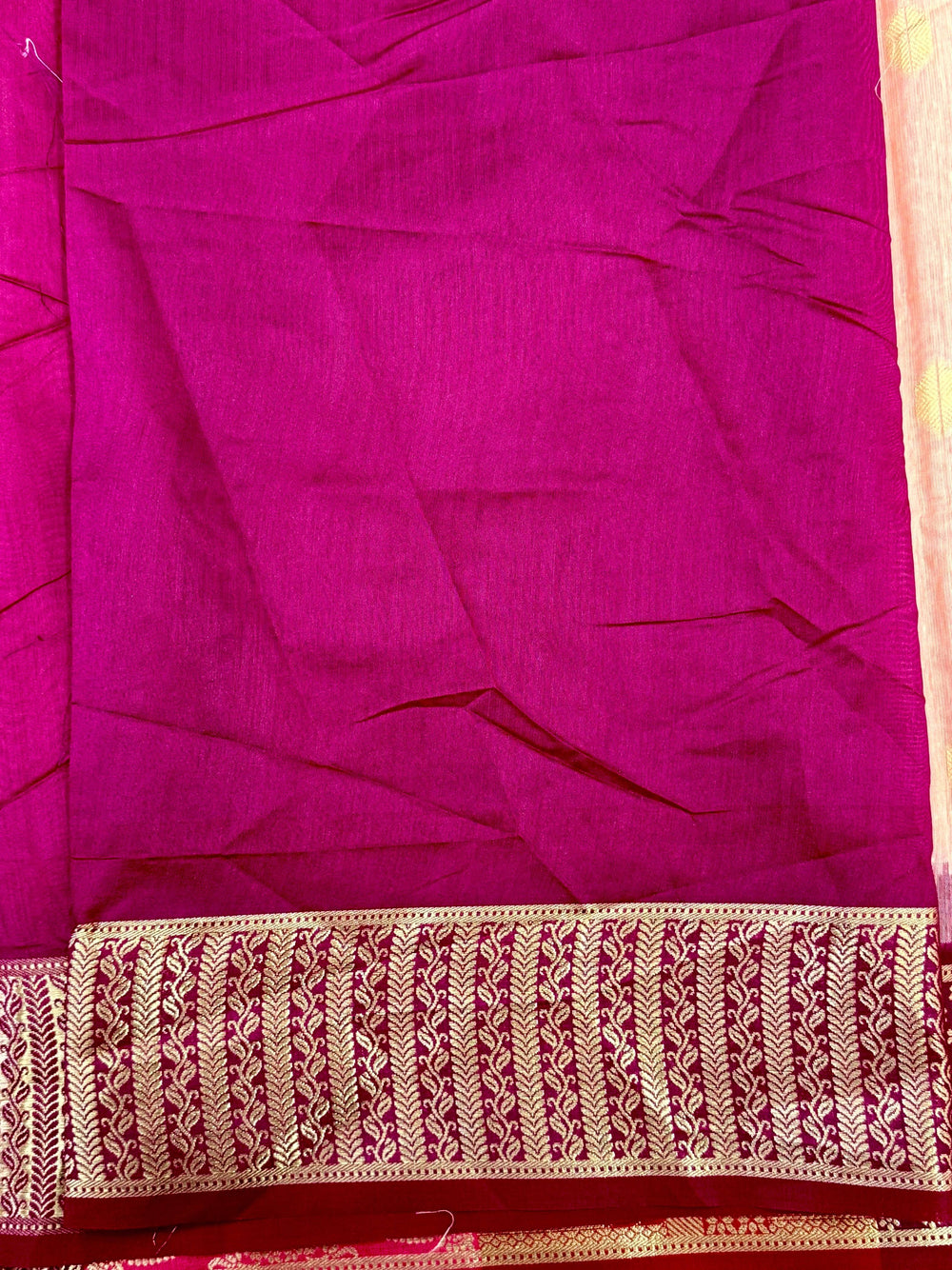 Pink Soft Mull Kanchi Pattu Saree