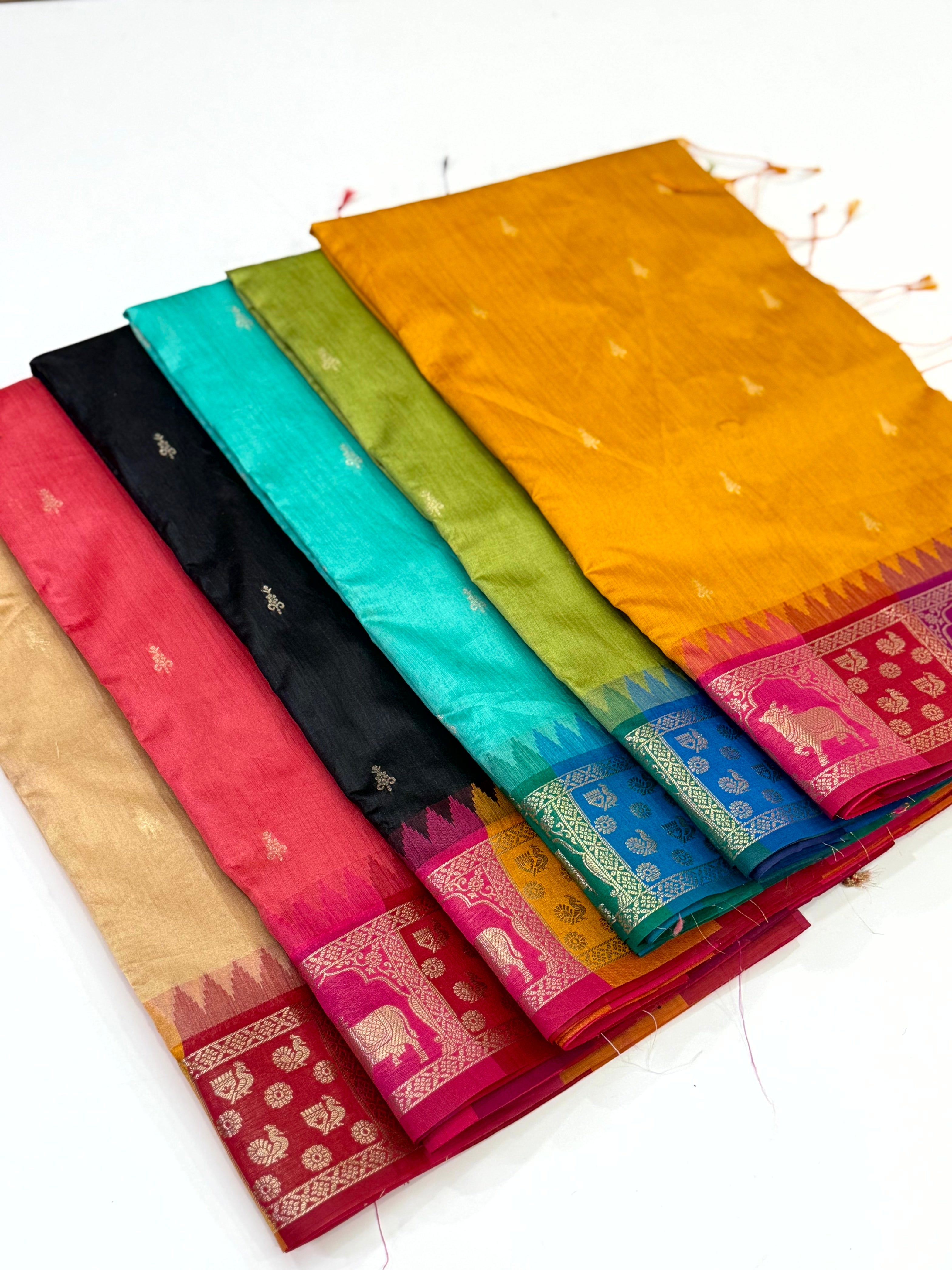 Yellow Minakari Kanchi Pattu Raw Silk Saree