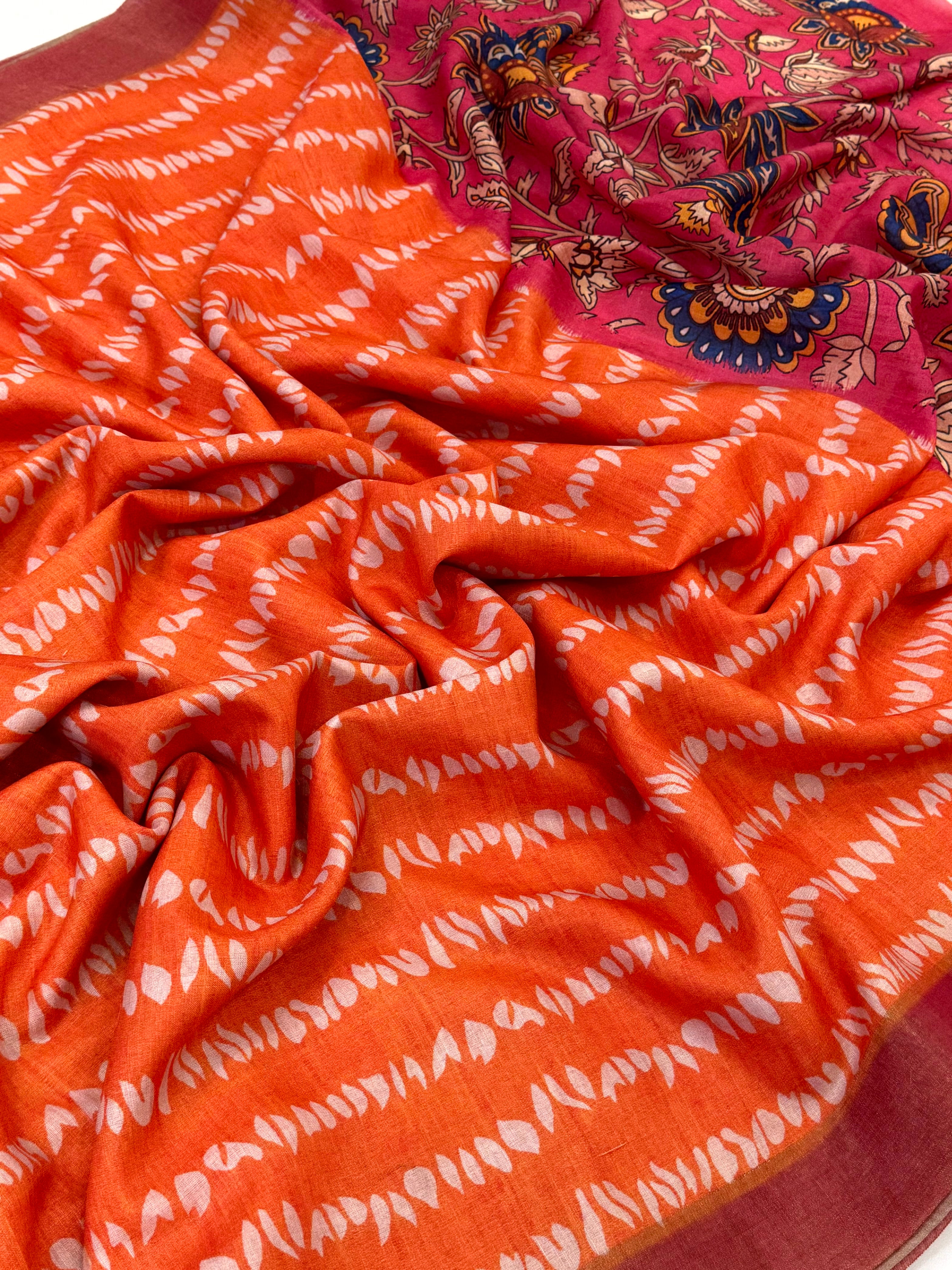 Soft Mul Chanderi Shibori Printed Saree