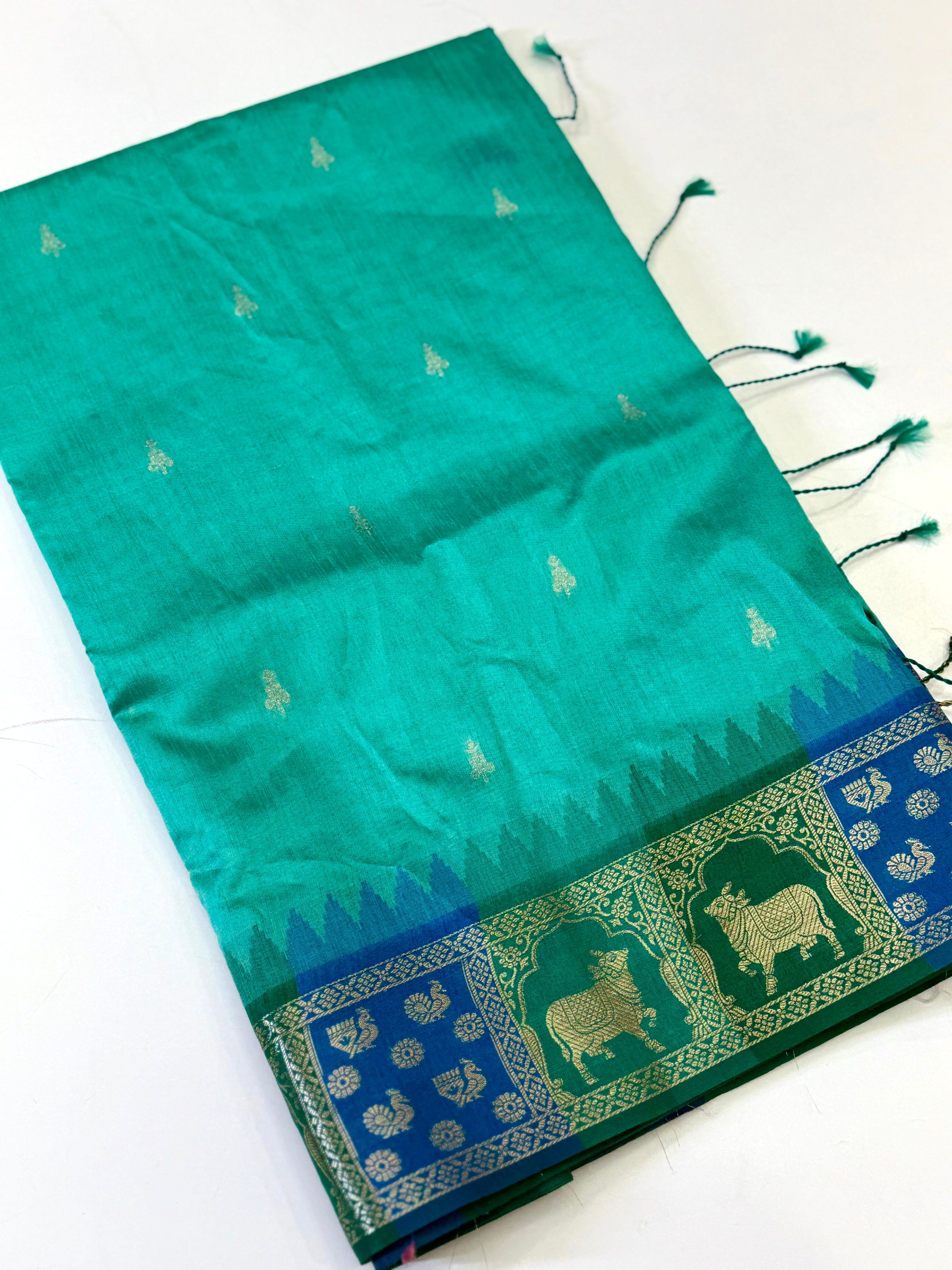 Rama Minakari Kanchi Pattu Raw Silk Saree