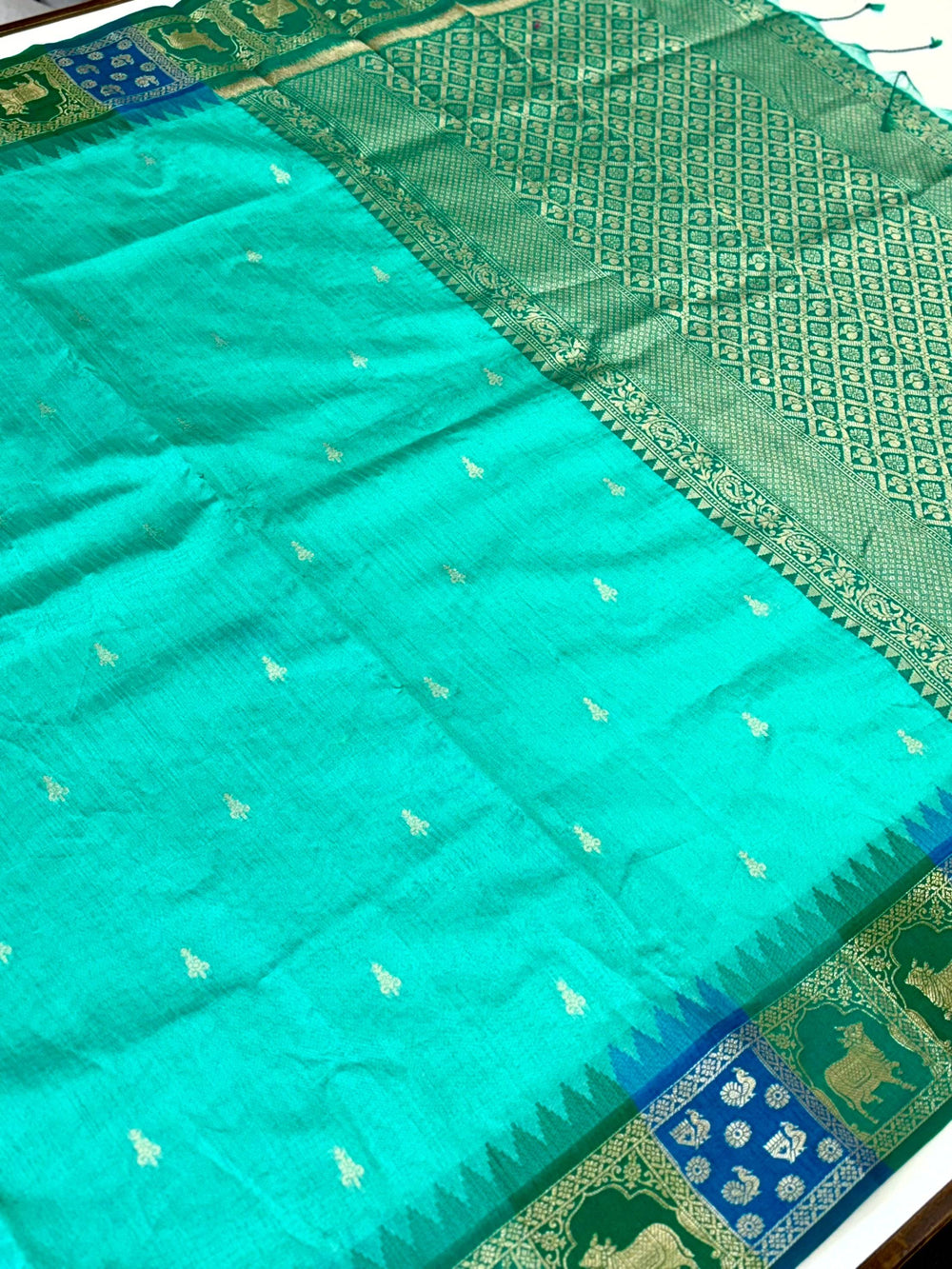 Rama Minakari Kanchi Pattu Raw Silk Saree
