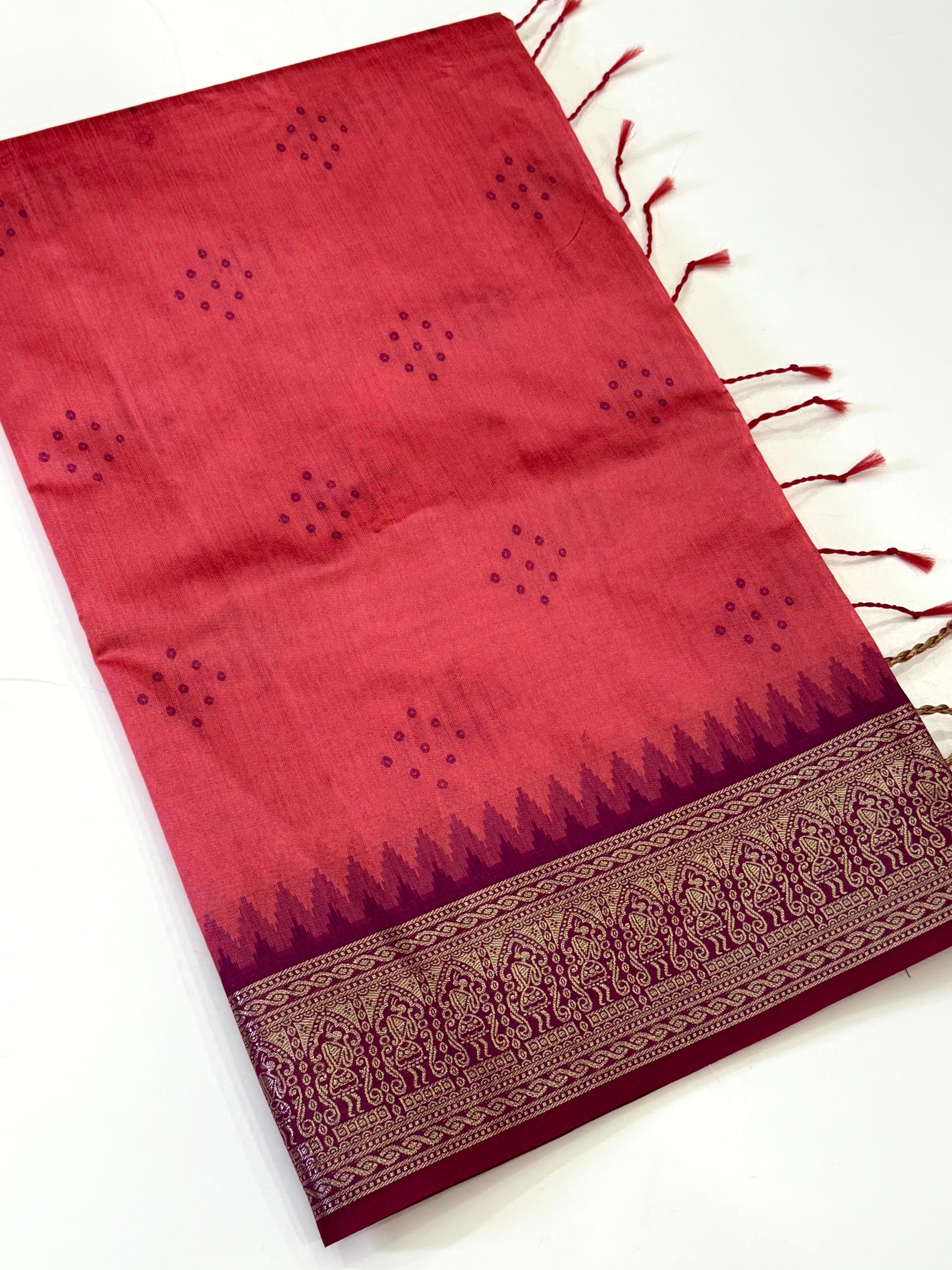 Pink Bandhej Weave Kanchi Pattu Saree