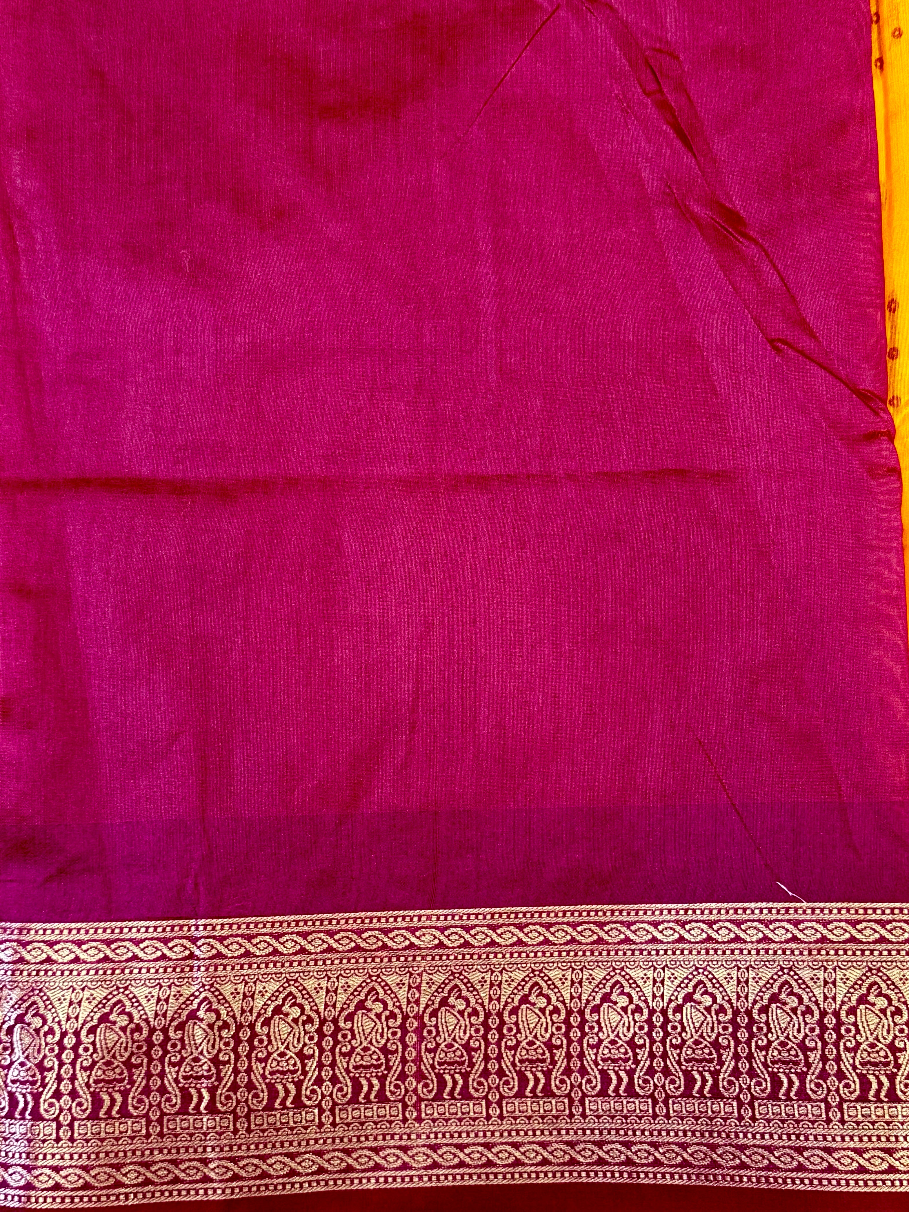 Yellow Bandhej Weave Kanchi Pattu Saree