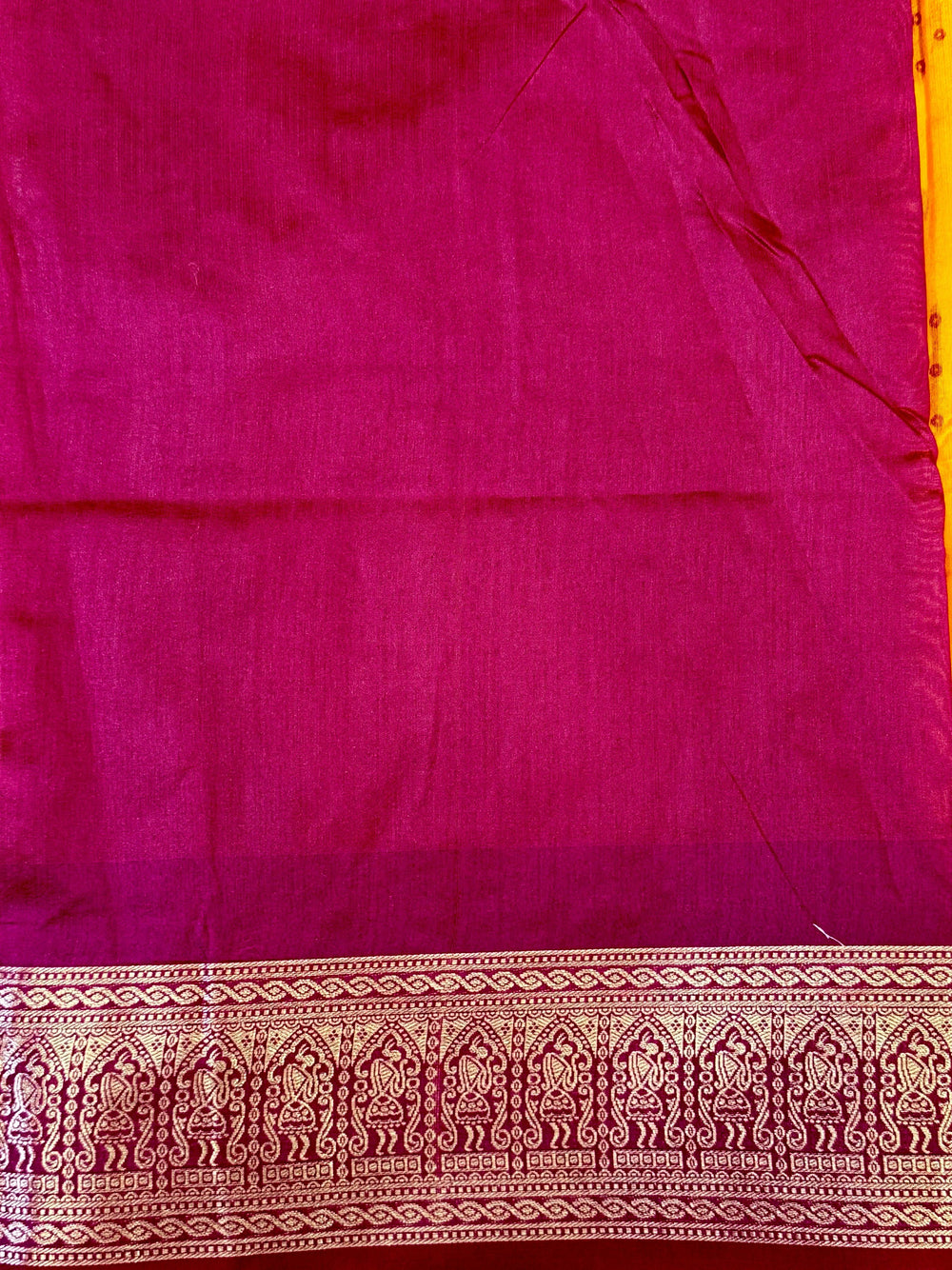 Yellow Bandhej Weave Kanchi Pattu Saree