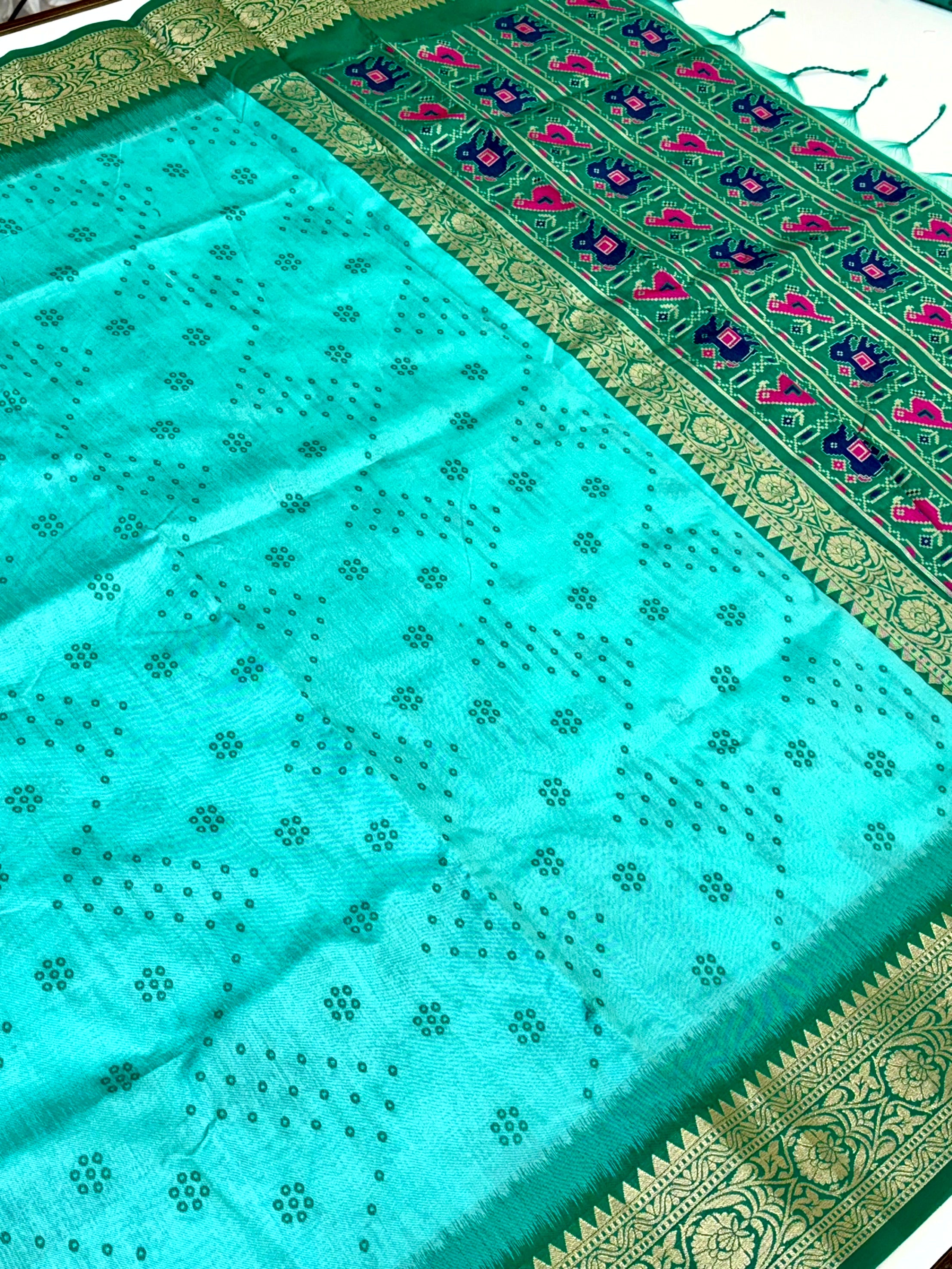 Rama Bandhej Pochampally Raw Silk Saree