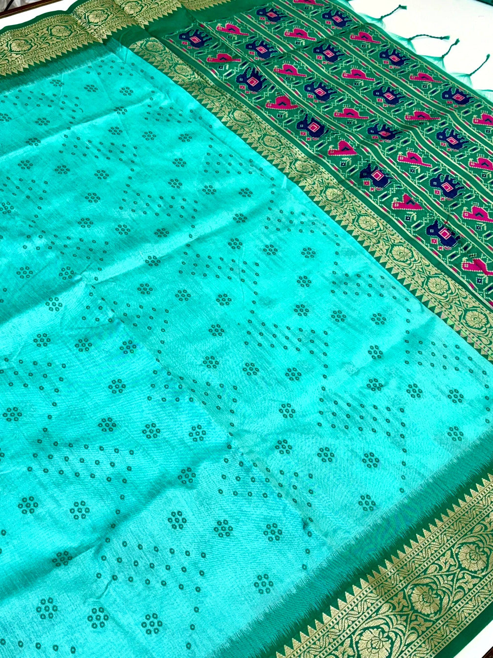 Rama Bandhej Pochampally Raw Silk Saree