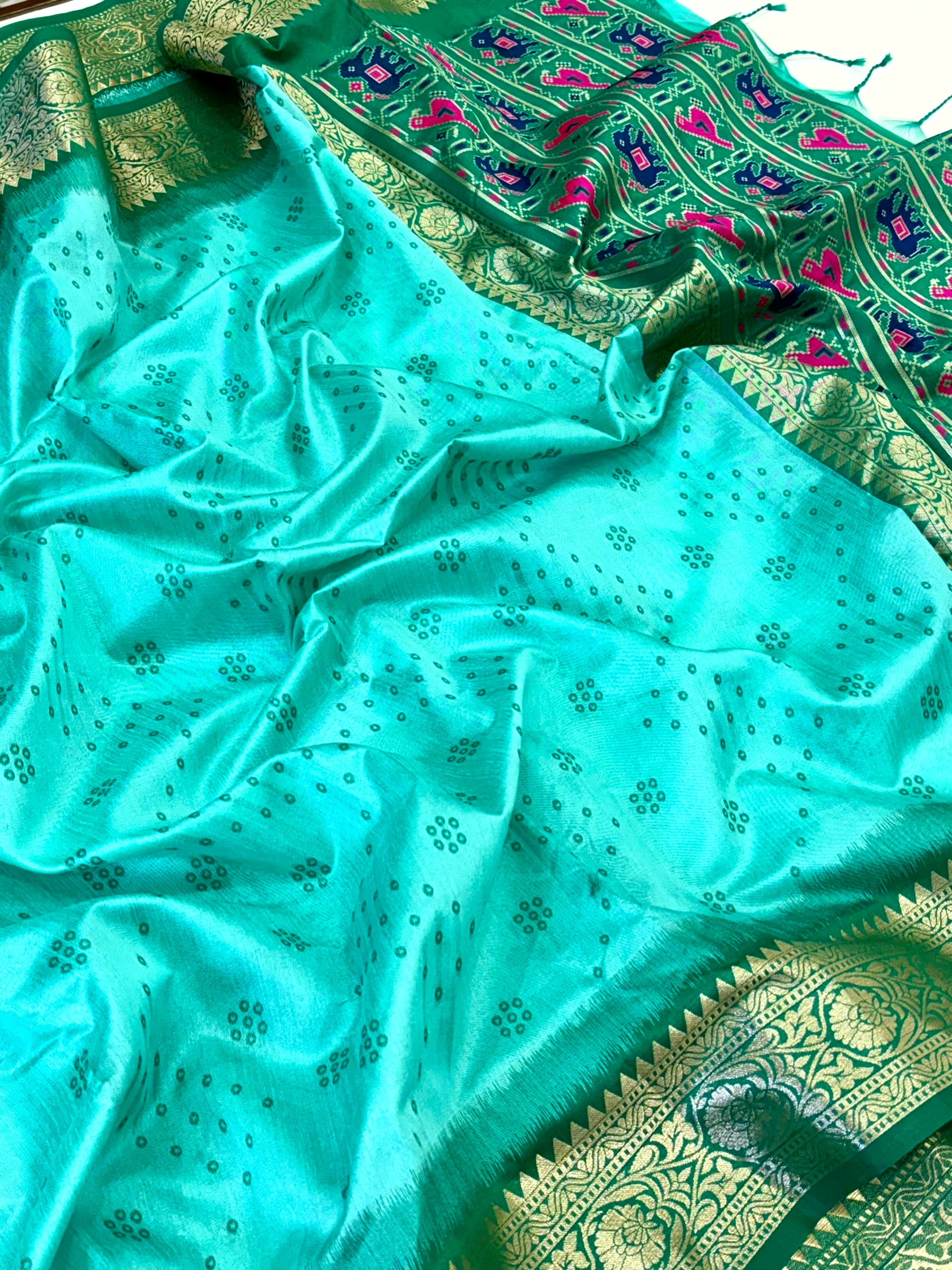 Rama Bandhej Pochampally Raw Silk Saree