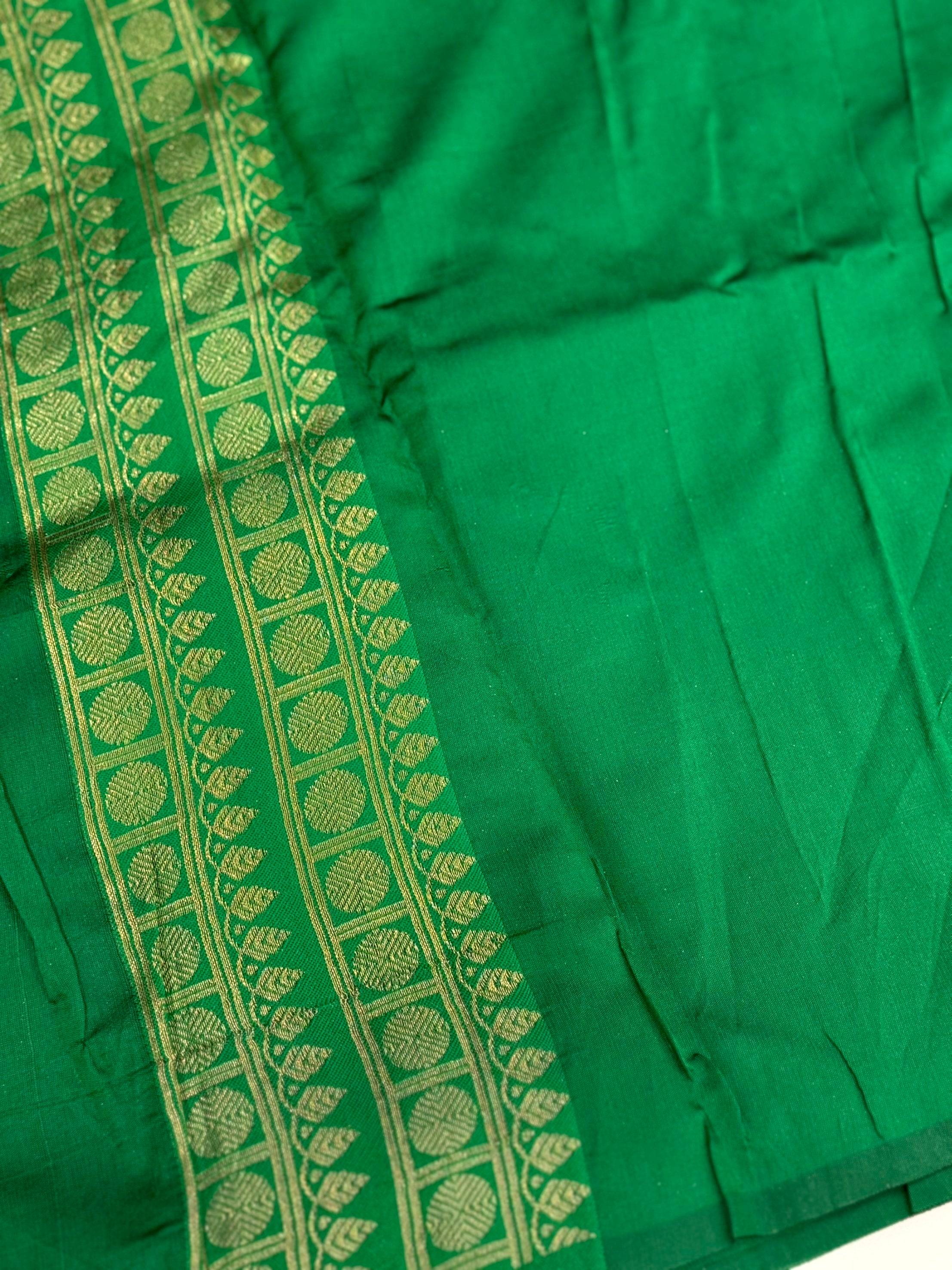 Pink Rudraksha Temple Weave Katan Silk Saree