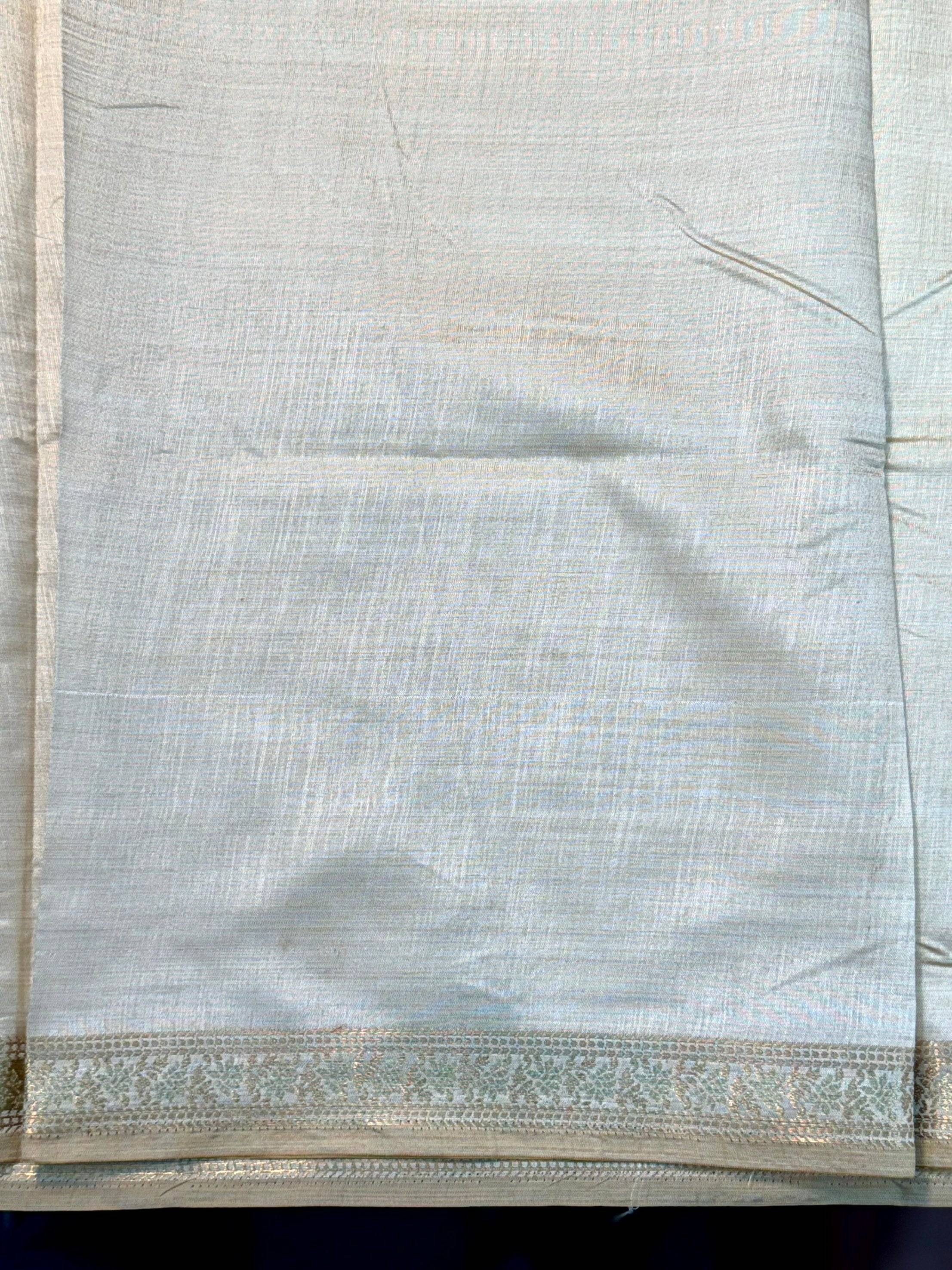 Classic Beige Saree With Gold Zari Border