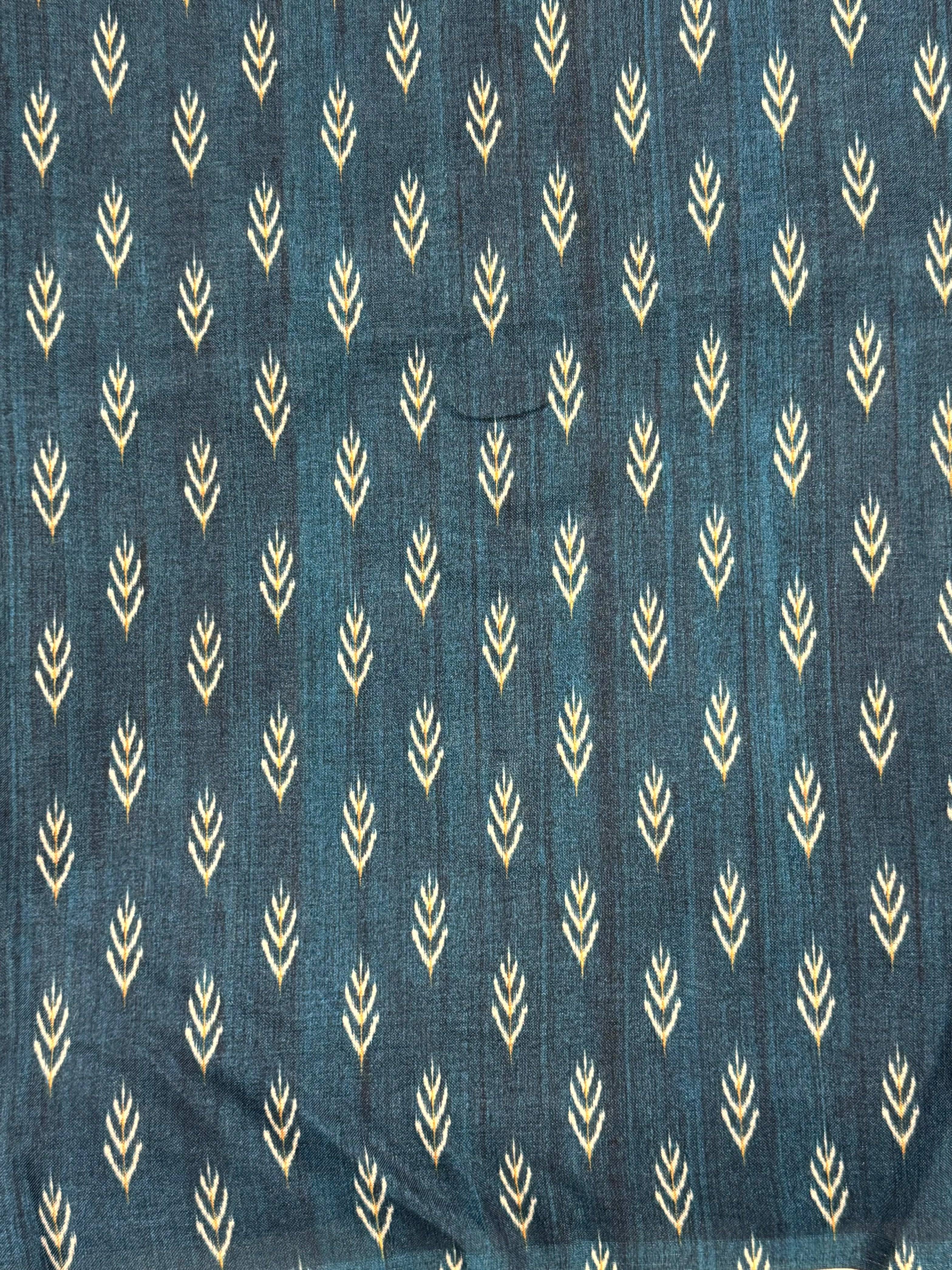 Elegant Navy Bold Ikkat Tussar Saree