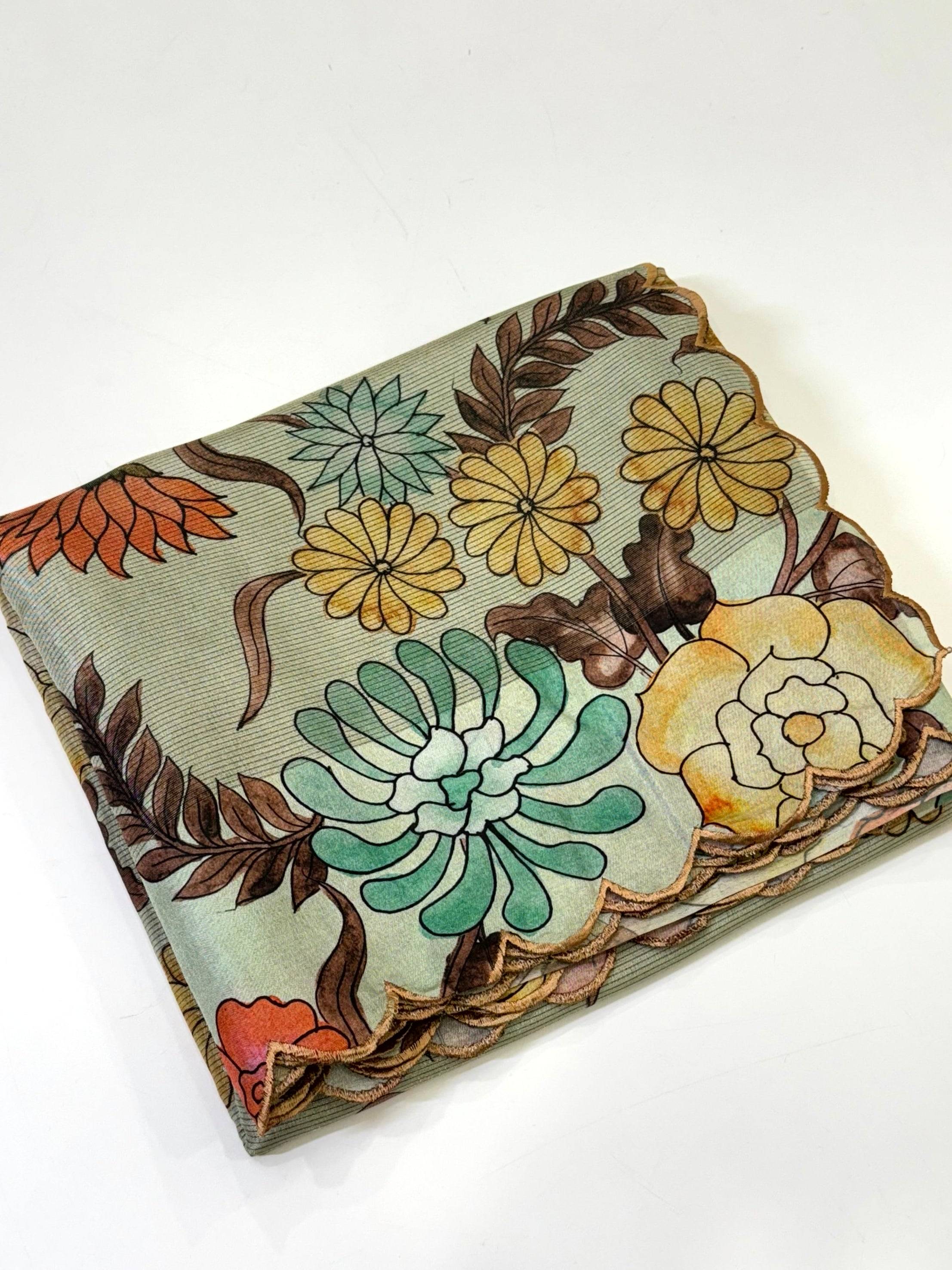 Artistic Pen Kalamkari Shibori Cutwork Saree