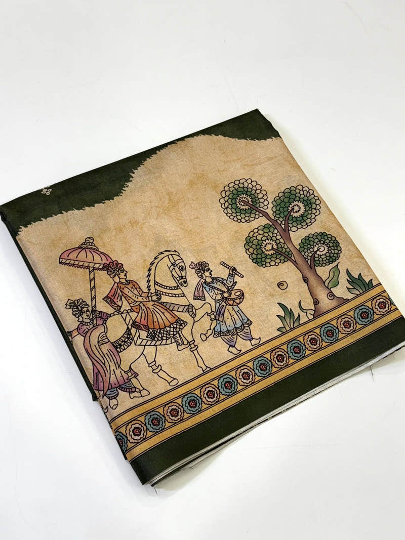 Radiance Semi Tussar Silk Kalamkari Saree