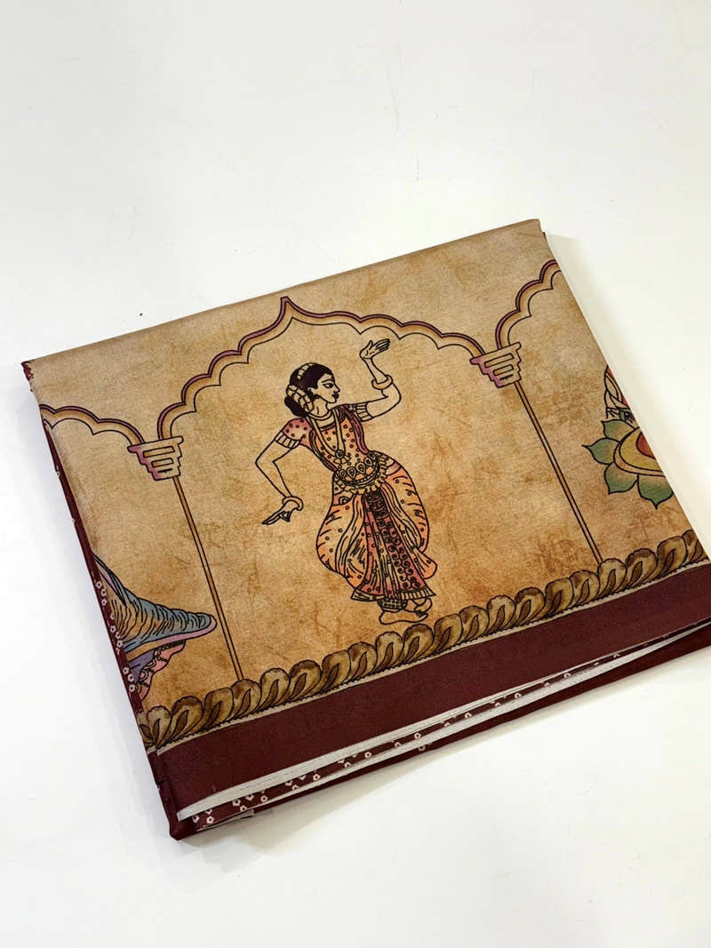 Regal Semi Tussar Silk Kalamkari Saree