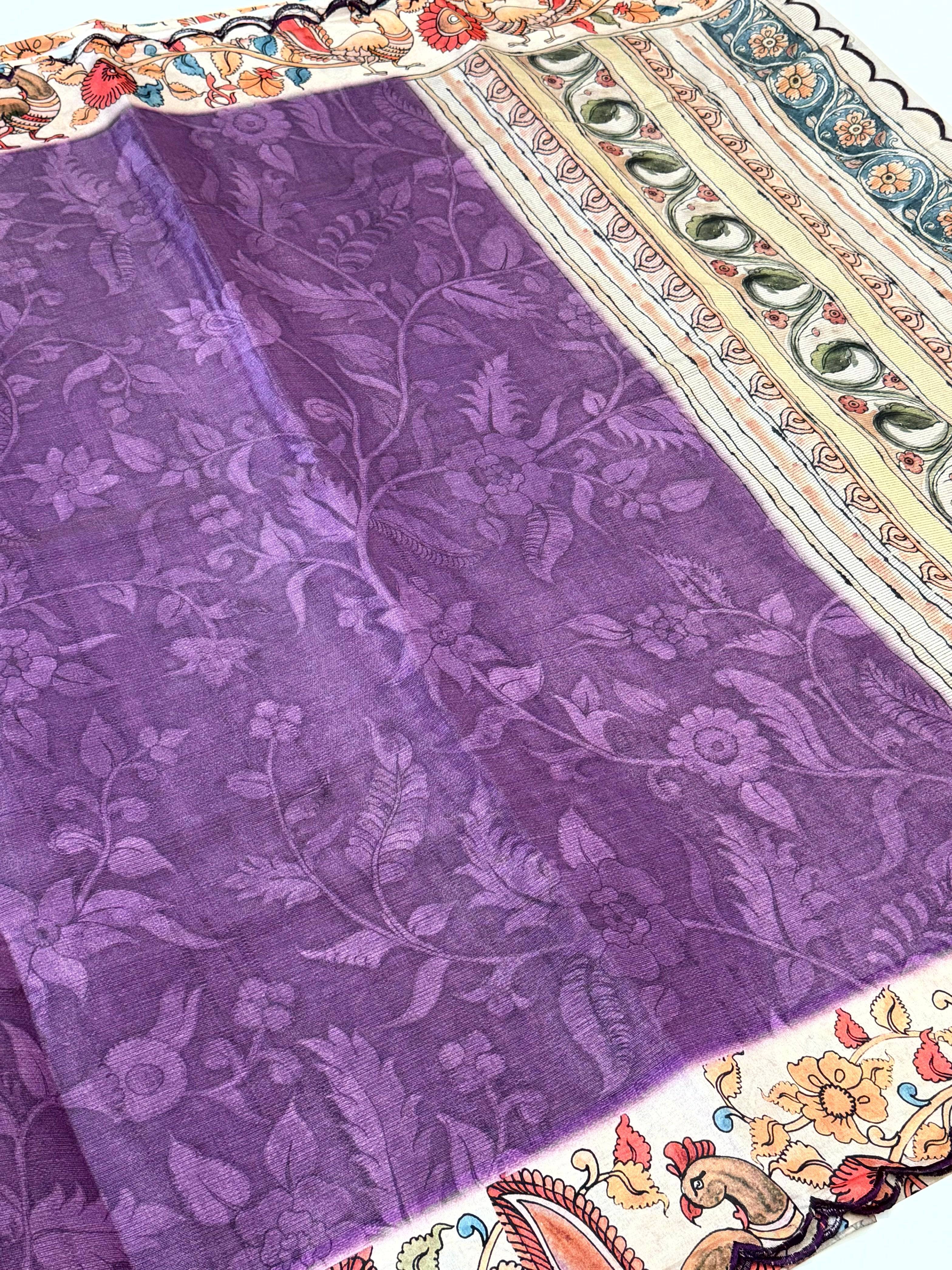 Graceful Pen Kalamkari Shibori Cutwork Saree