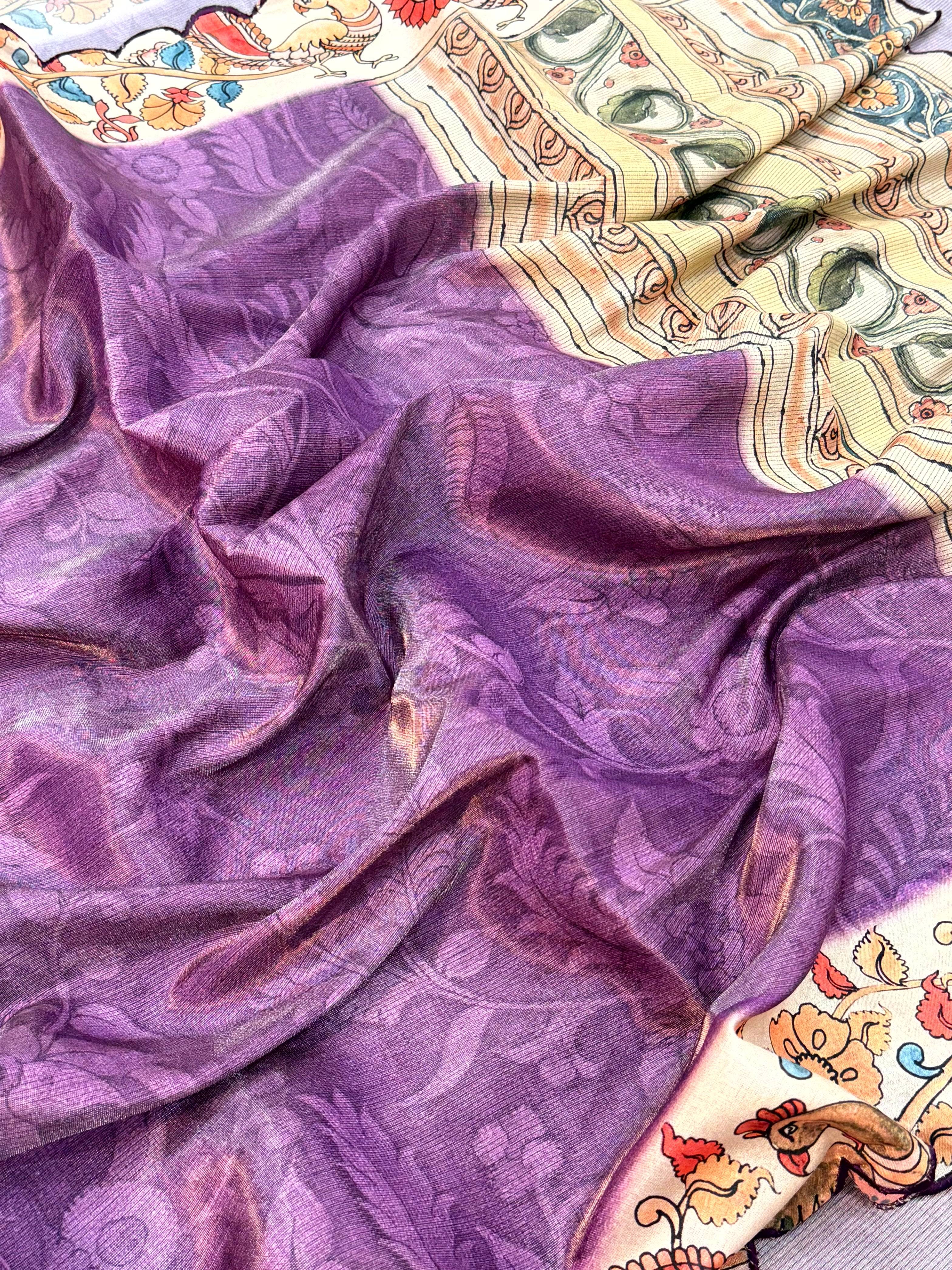 Graceful Pen Kalamkari Shibori Cutwork Saree