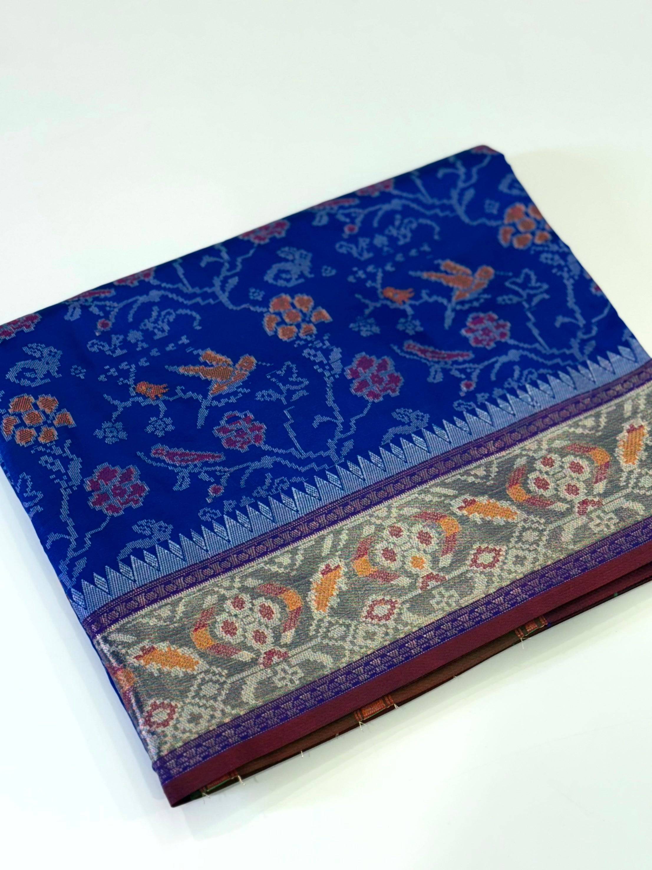 Purple Pochampally Double Ikkat Saree