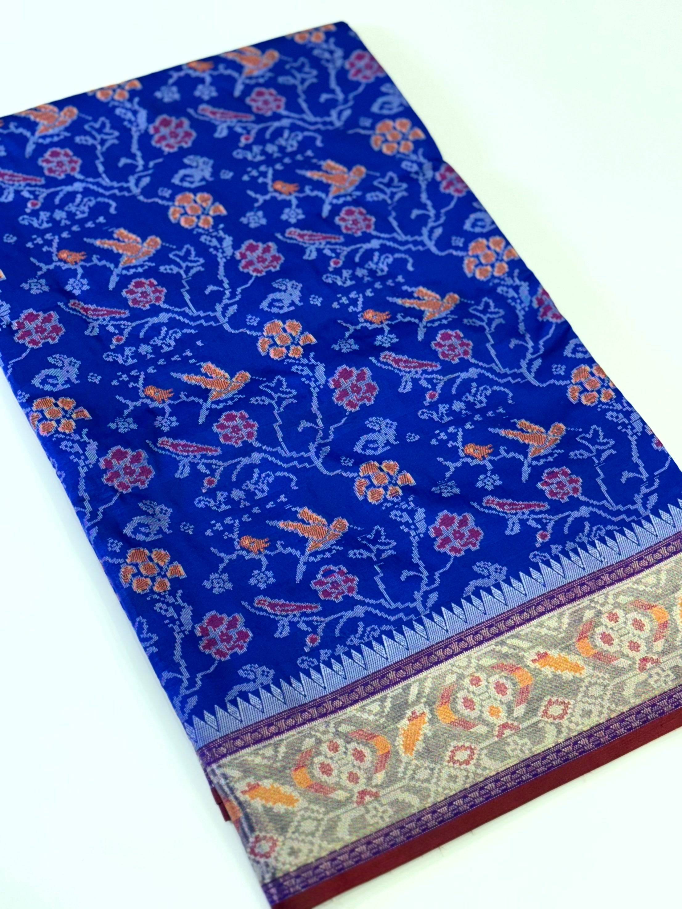 Purple Pochampally Double Ikkat Saree