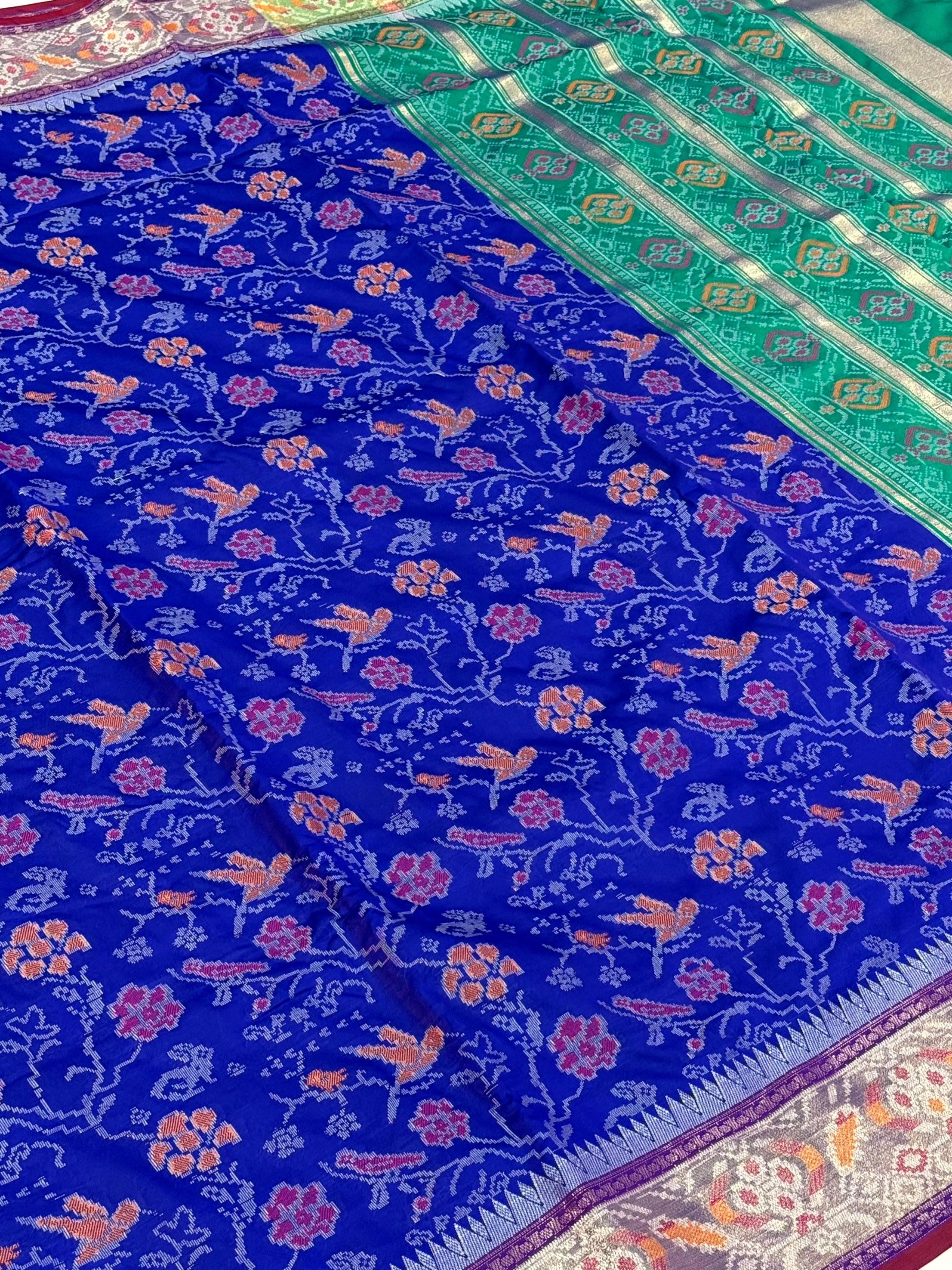 Purple Pochampally Double Ikkat Saree