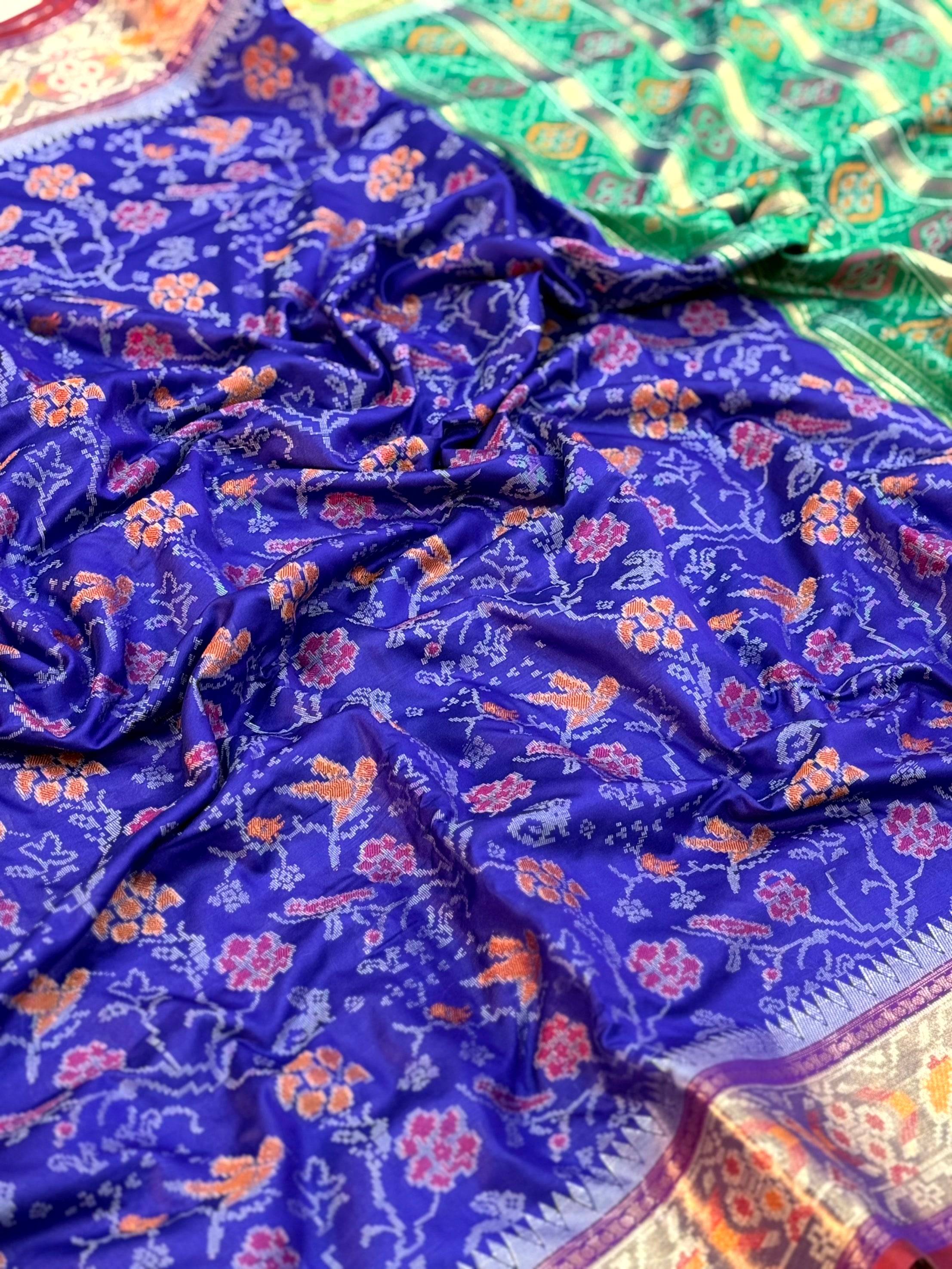 Purple Pochampally Double Ikkat Saree