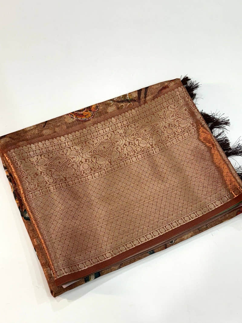 Majestic Kalamkari Kota Doriya Saree